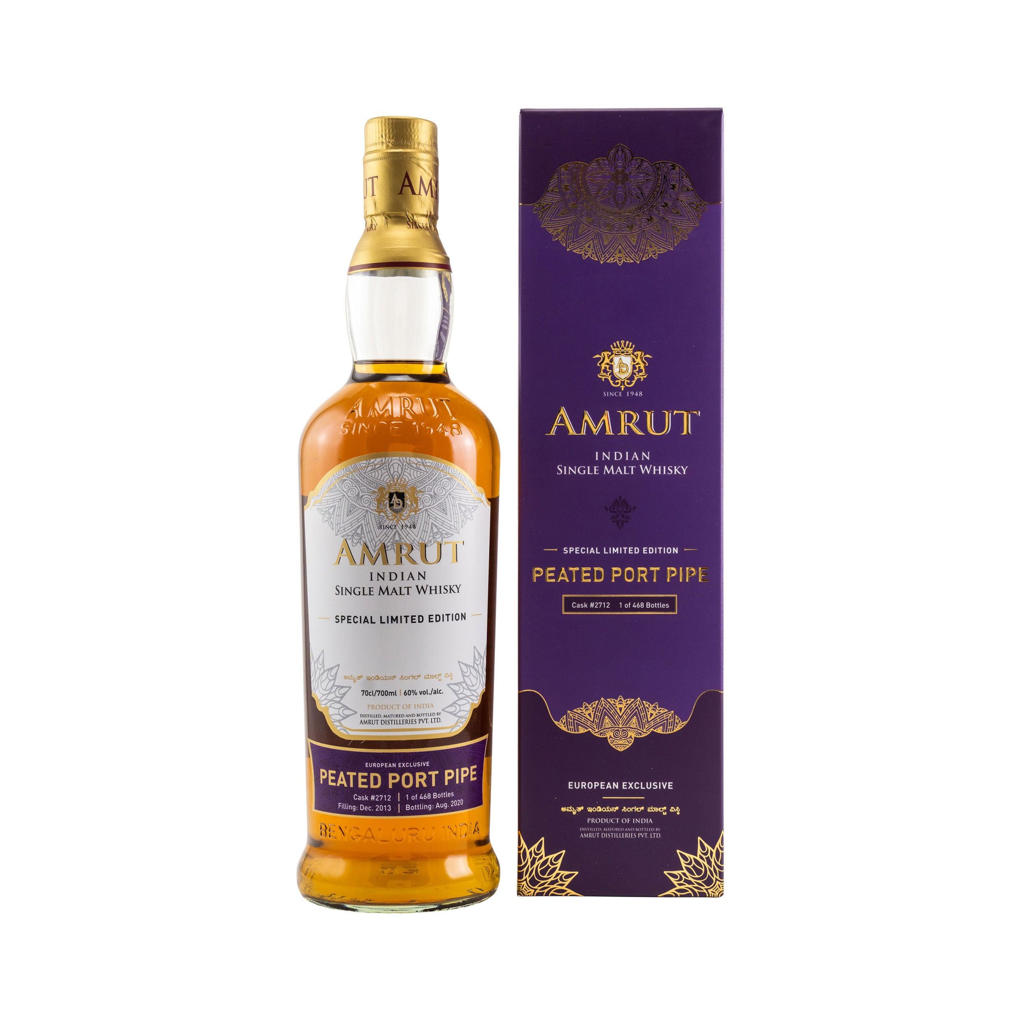 Amrut 2013/2020 -7 y.o. -Peated Port Pipe #2712 -European Exclusive