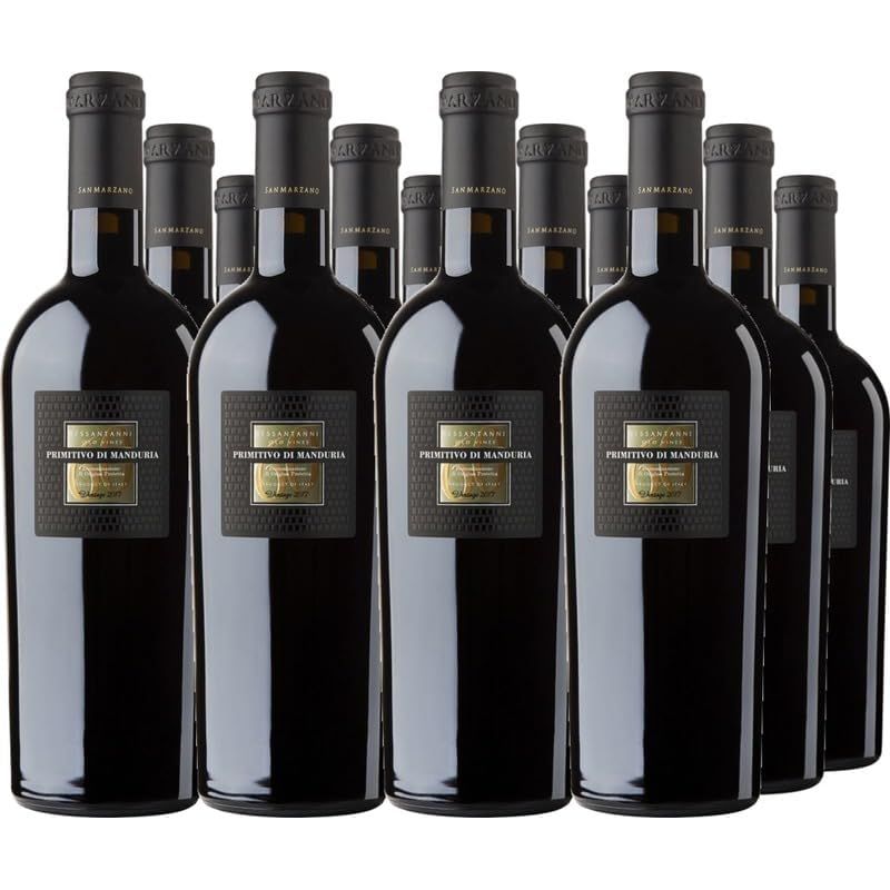 San Marzano Sessantanni Primitivo di Manduria 2019 12 Flaschen Rotwein 0,75L 14,5% vol
