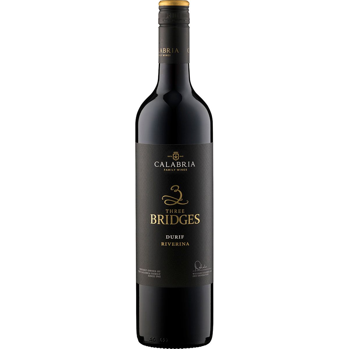 2019 Three Bridges Durif Calabria Family Wines Riverina/Australien 0,75l