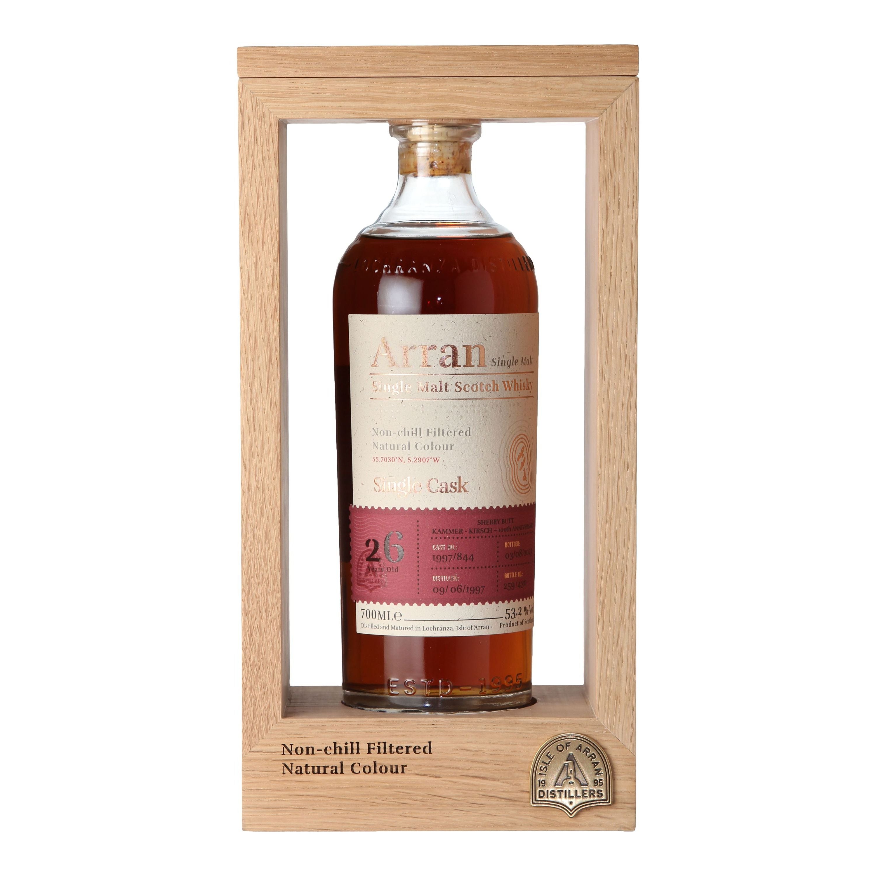 Arran 26 Years 1997/2023 Sherry Exclusive Cask for Kammer Kirsch - Single Malt Scotch Whisky - Isle of Arran