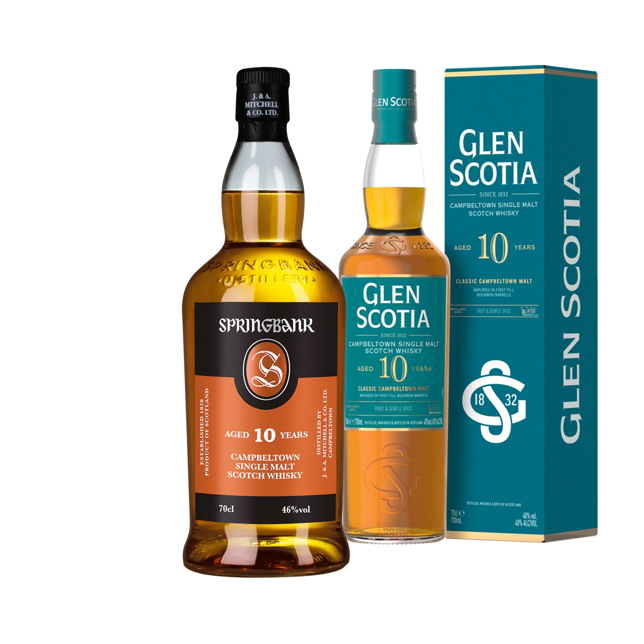Springbank 10 Jahre Whisky Set - 1x Springbank 10 Jahre - 1x Glen Scotia 10 Jahre