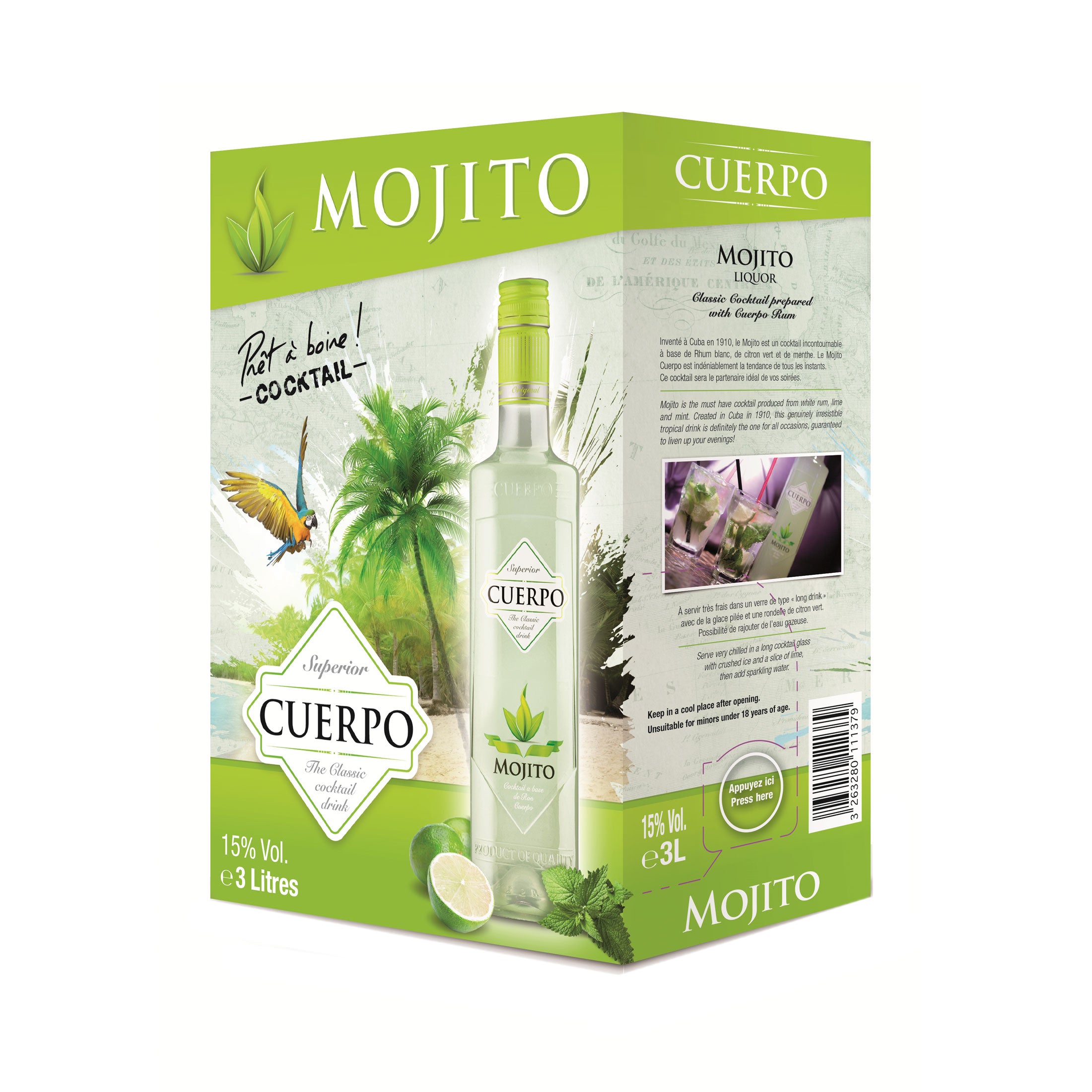 Bag-in-Box - Mojito - CUERPO / Mojito Mischgetränke & Cocktails 3 L.
