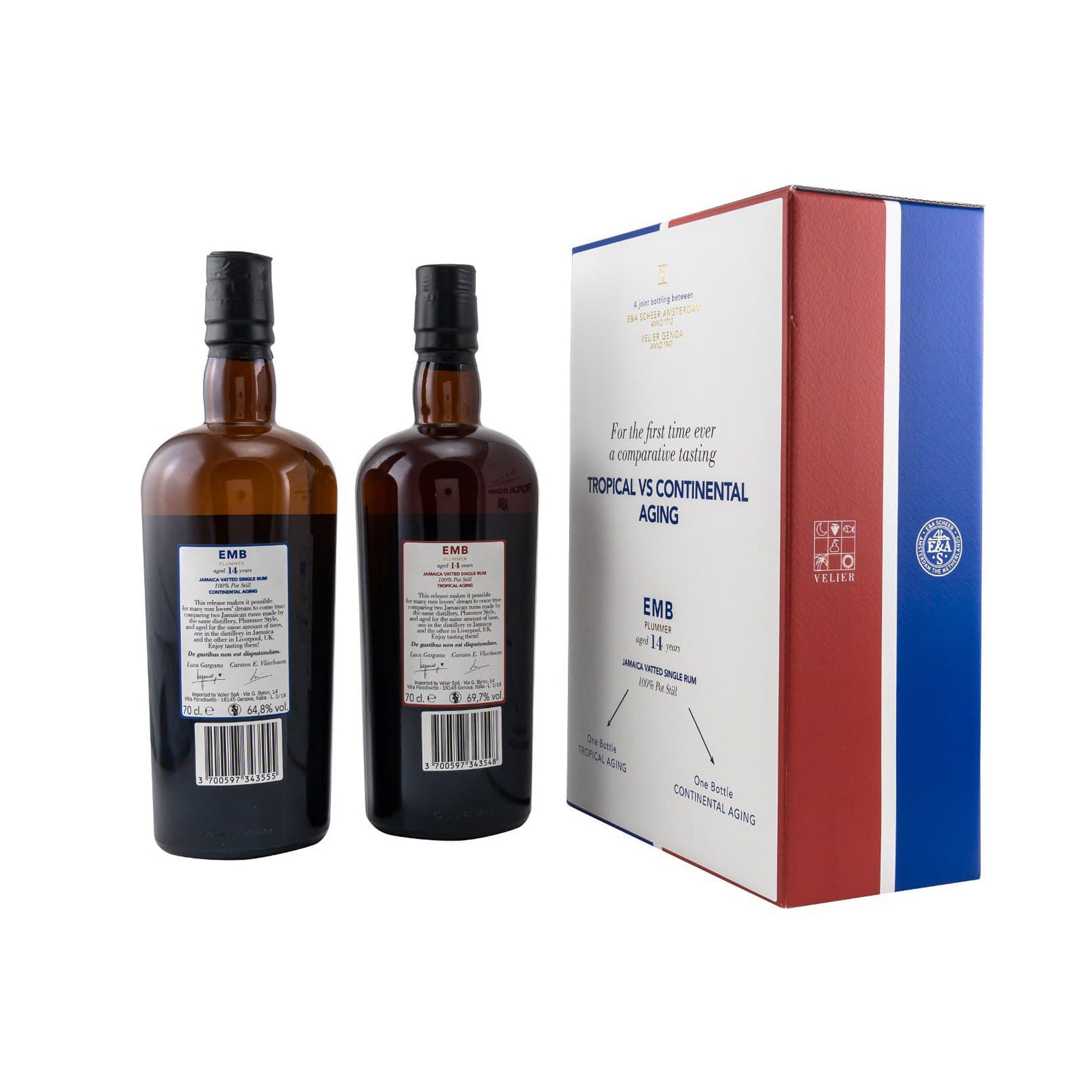 EMB Plummer 14 Jahre - Tropical vs Continental Aging - Comparative Tasting Set - 2 Flaschen - Scheer Velier Main Jamaica Vatted Single Rum