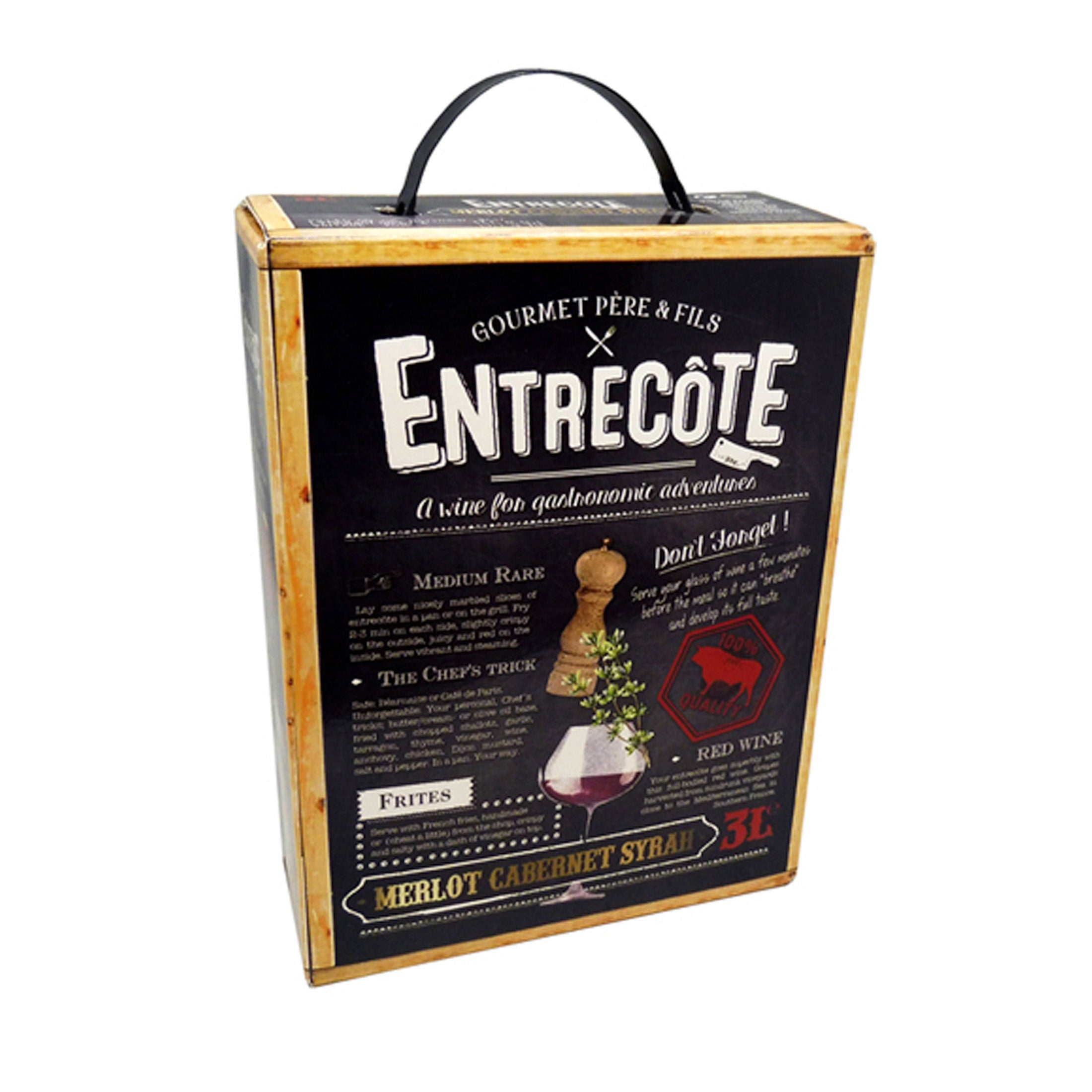 Bag-in-Box - ENTRECOTE - Merlot Cabernet Syrah - Rotwein - 3L