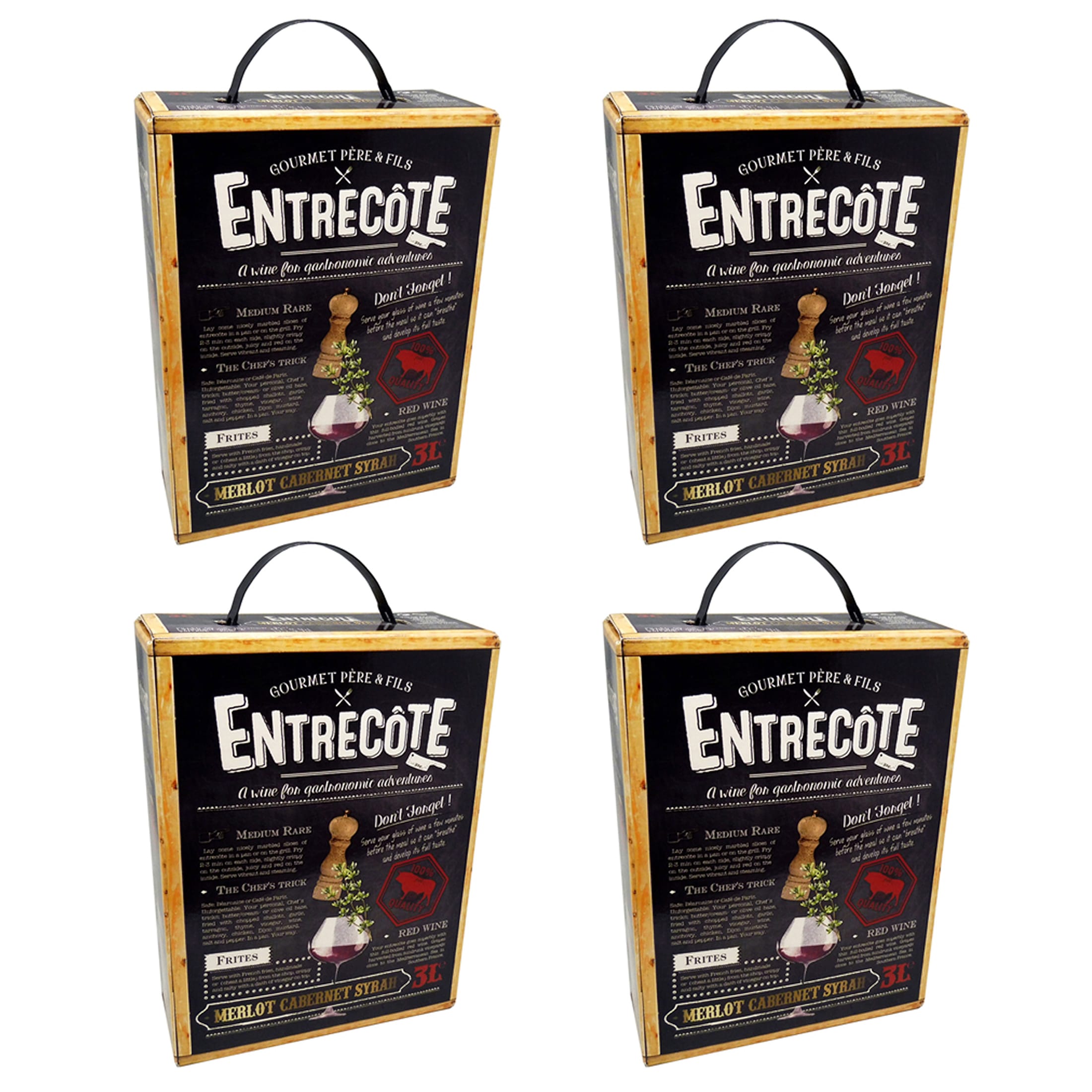 Bag-in-Box - ENTRECOTE - Merlot Cabernet Syrah - Rotwein - 3L