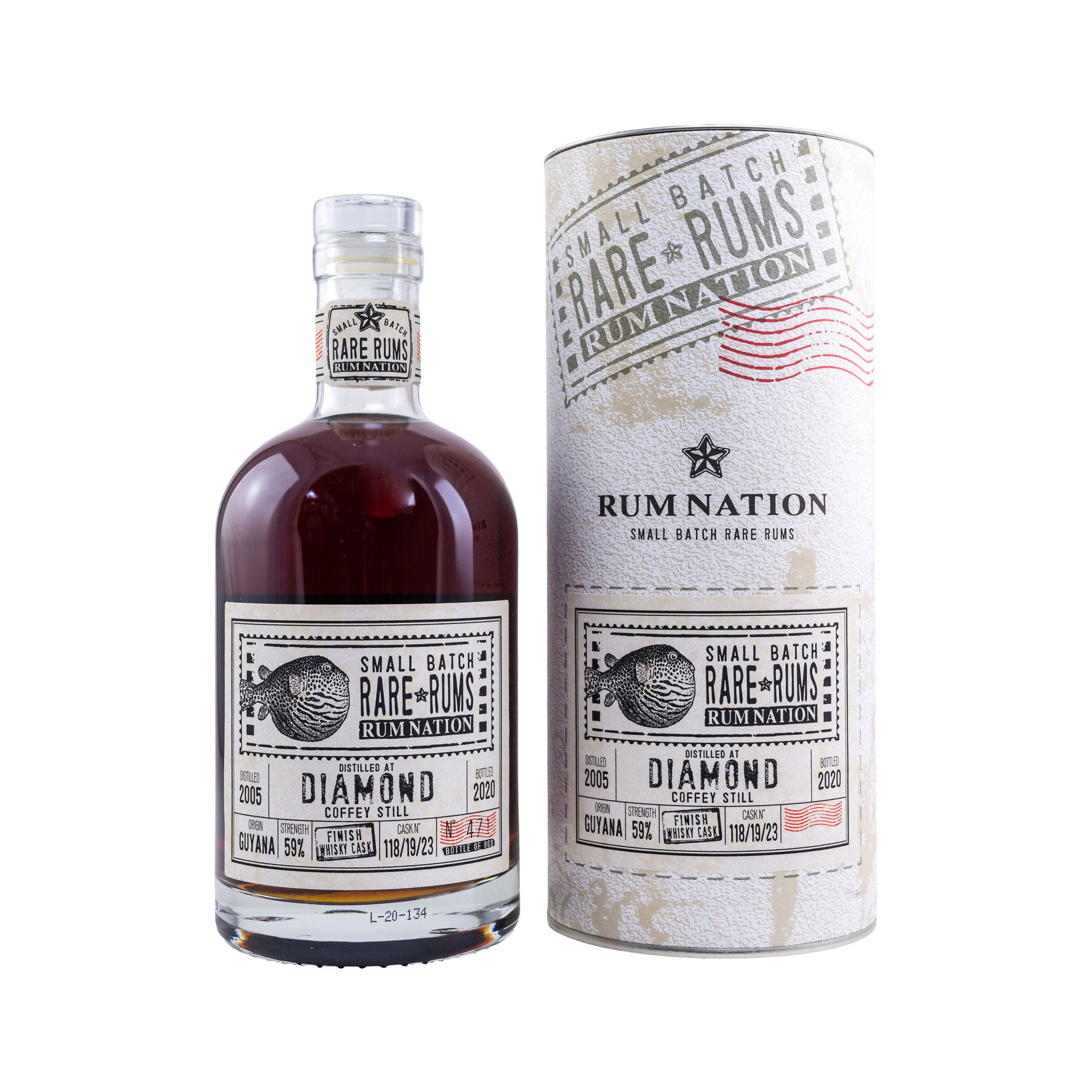 Rum Nation Diamond 15 Years 2005/2020 Whisky Finish 59% vol. in gift box 0.7L