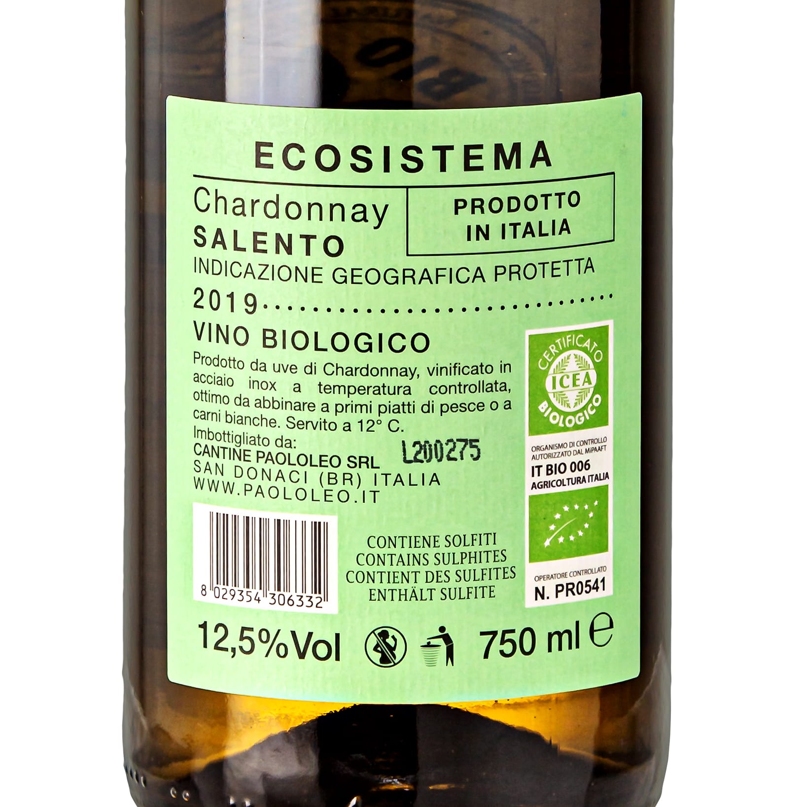 2019 Ecosistema Chardonnay Salento IGT BIO - Paolo Leo (trocken)