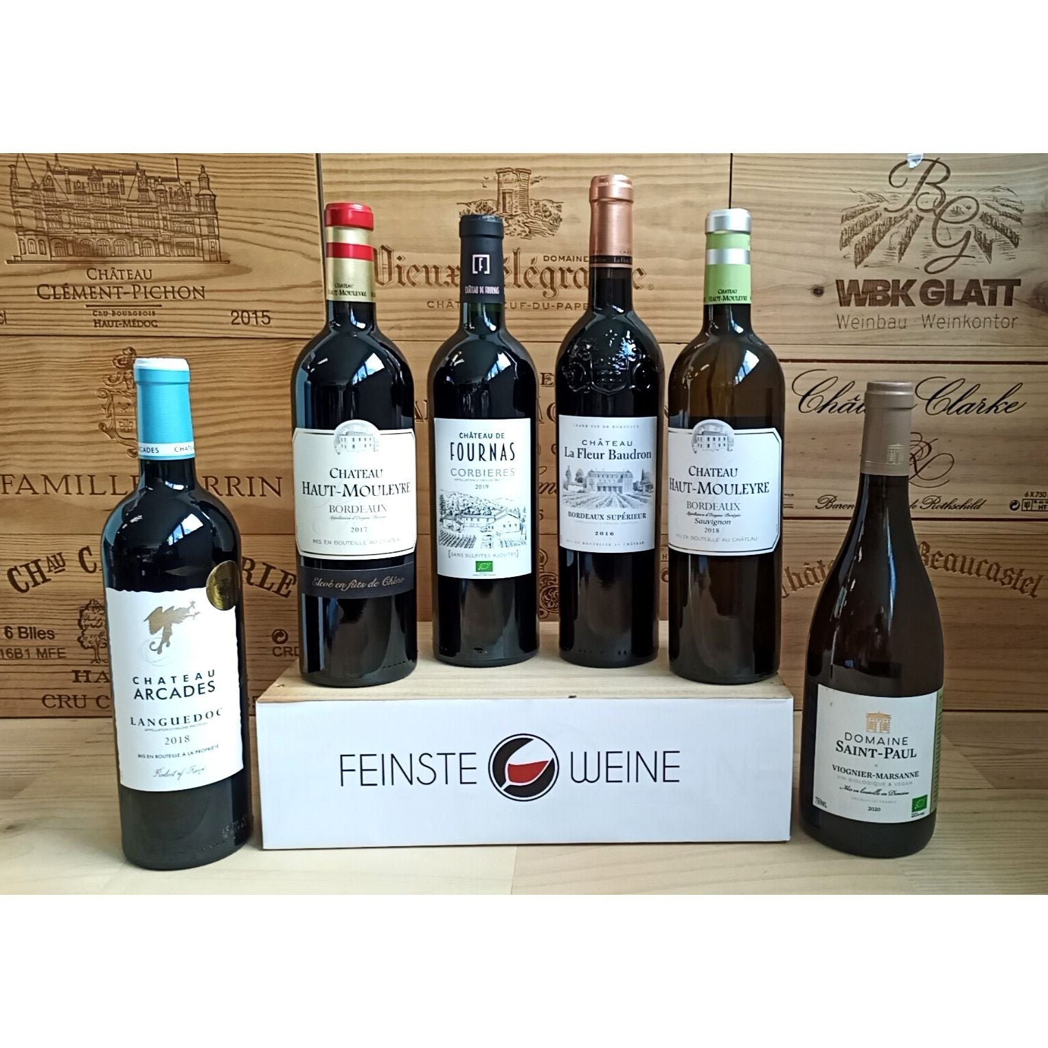 Feinste Weine - Weinselektion 6er Frankreich - Bordeaux / Pay DO'C Restposten #1