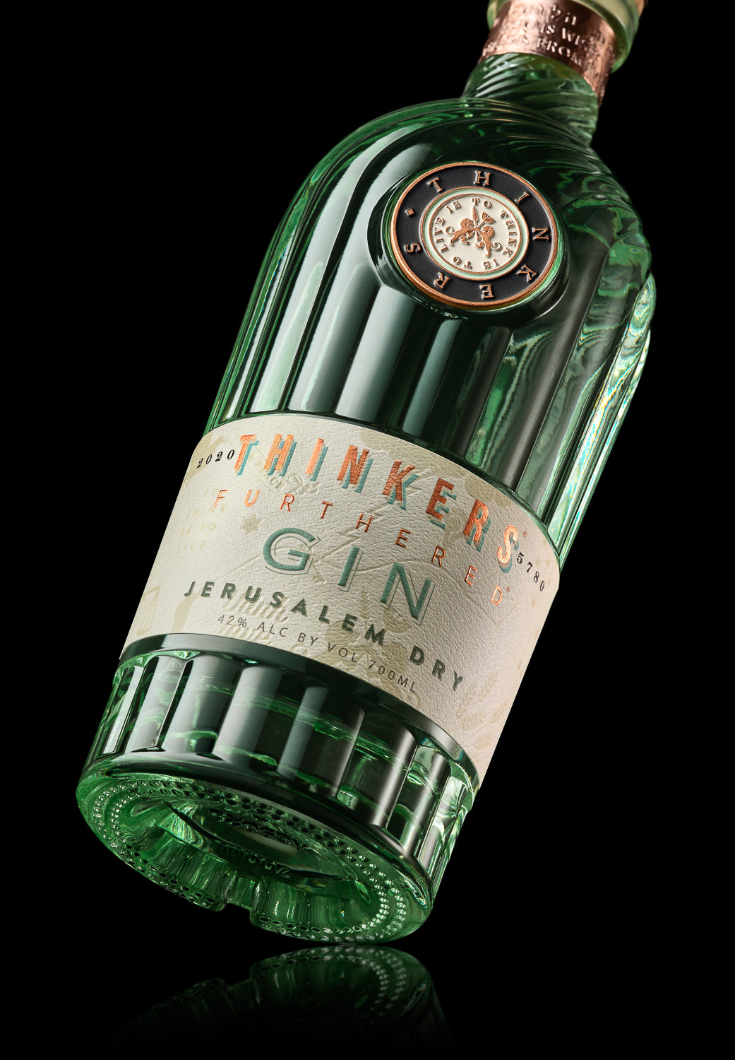 Thinkers Premium Jerusalem Gin - Handgefertigt mit Botanicals – 700ml, 42% vol