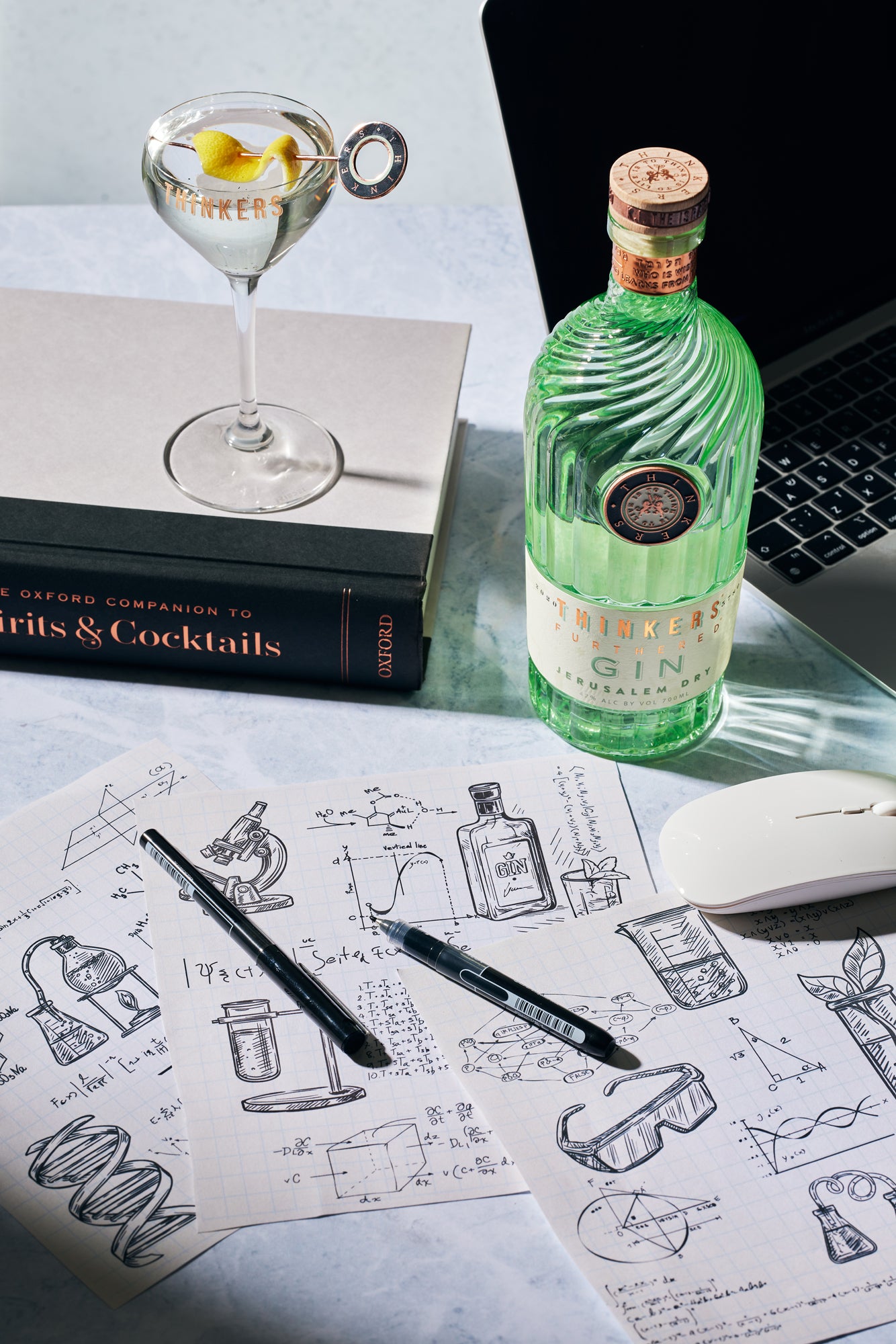 Thinkers Premium Jerusalem Gin - Handgefertigt mit Botanicals – 700ml, 42% vol