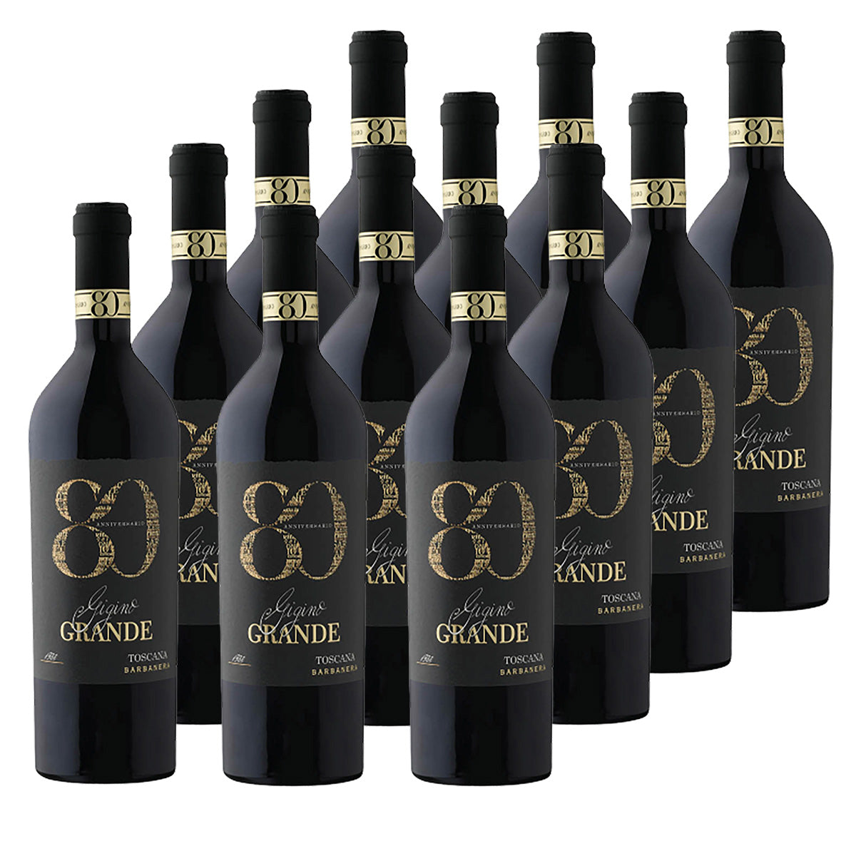 Barbanera Gigino 80 Anniversario 2022 12 Flaschen Rotwein 0,75L 14% vol