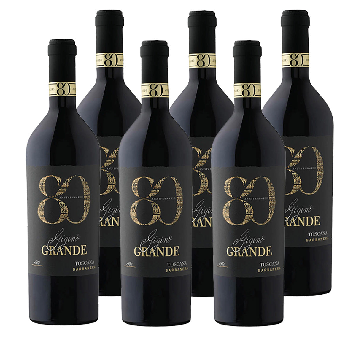 Barbanera Gigino 80 Anniversario Toscana IGT Sangiovese 2022 trocken Toskana Süditalien (6 x 0,75L)