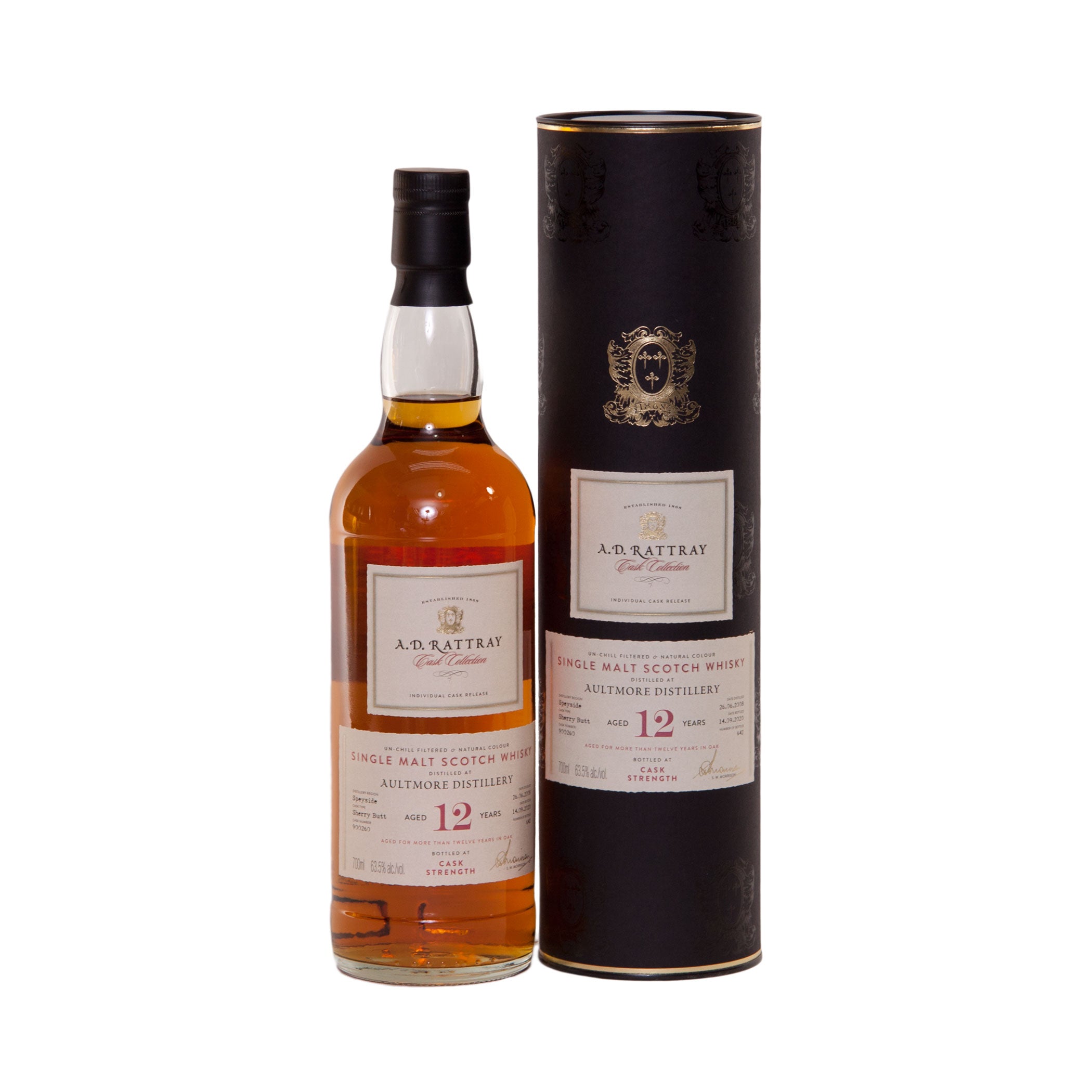 Aultmore, A.D.Rattray, 2008, 12 Jahre, sherry cask,63,5 %