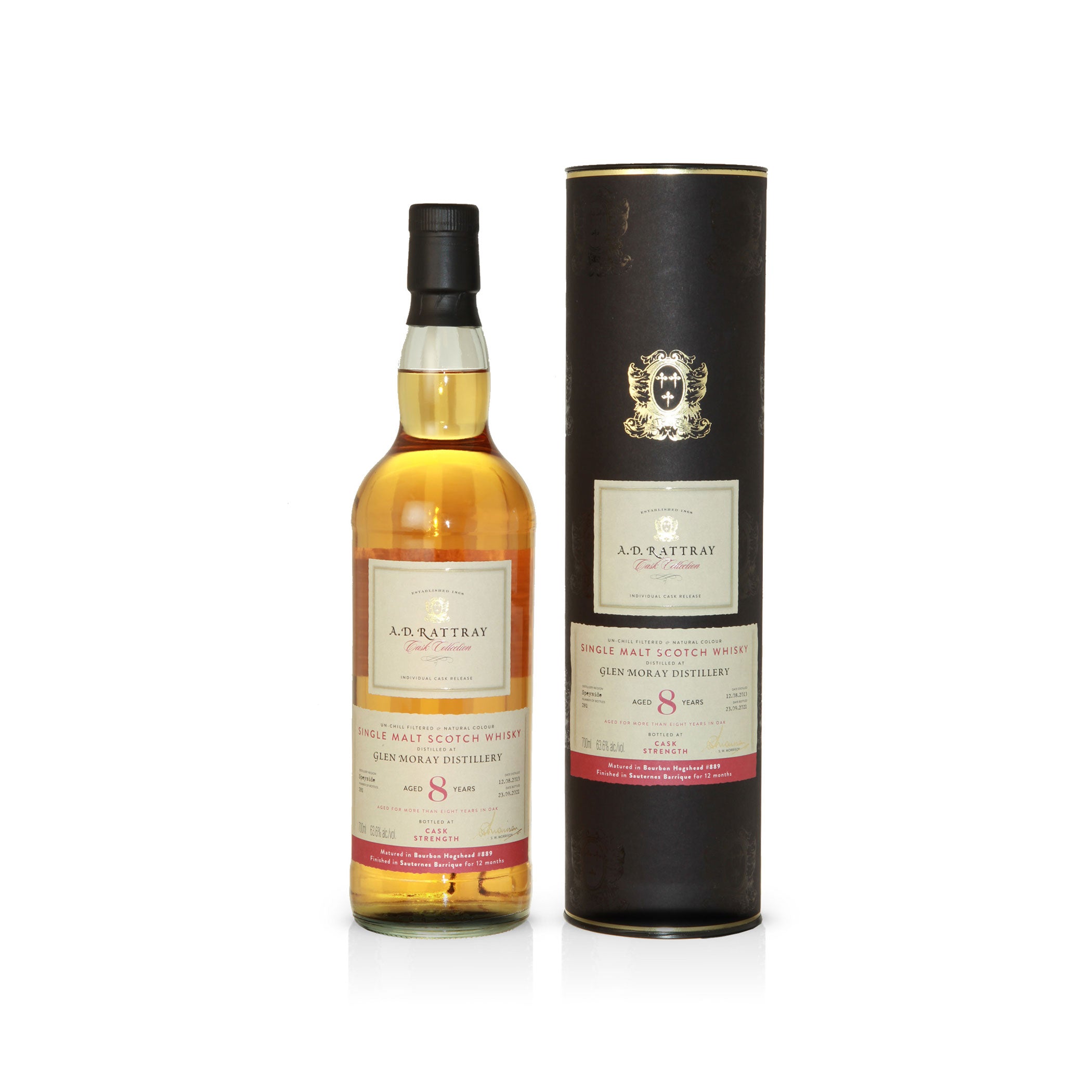 Glen Moray, 2013, 8 Jahre, Sauternes Finish - A.D. RATTRAY – Cask Collection -
