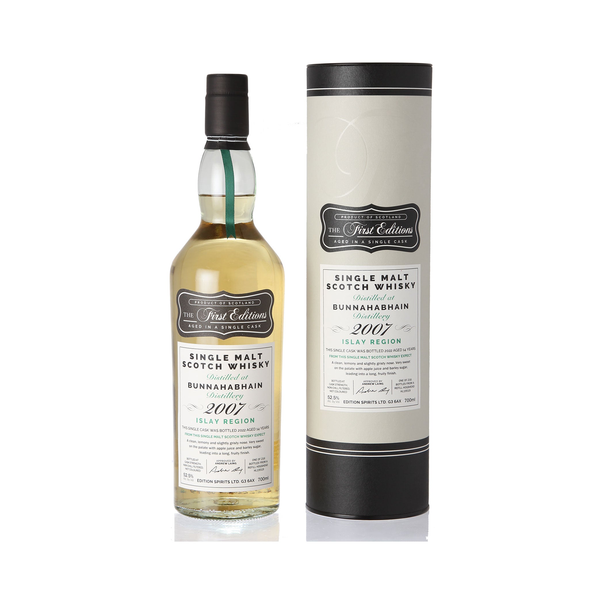 Bunnahabhain - The First Editions - 2007/2022 14 Jahre Refill Hogshead Single Malt Scotch Whisky