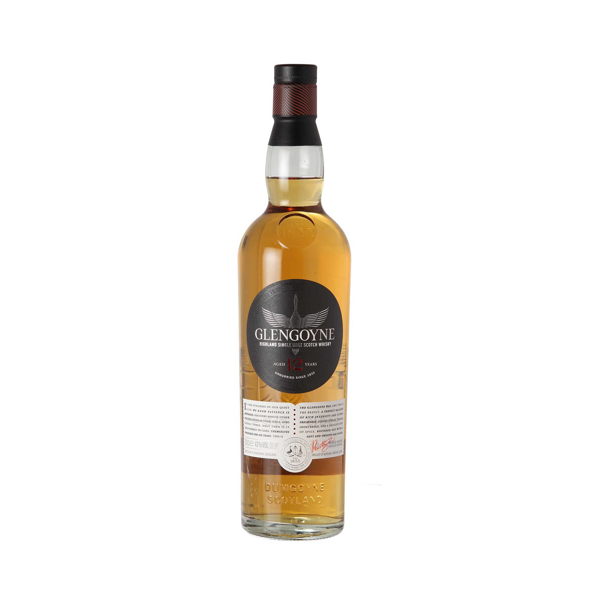Glengoyne 12 Jahre Single Malt Scotch Whisky mit Glas