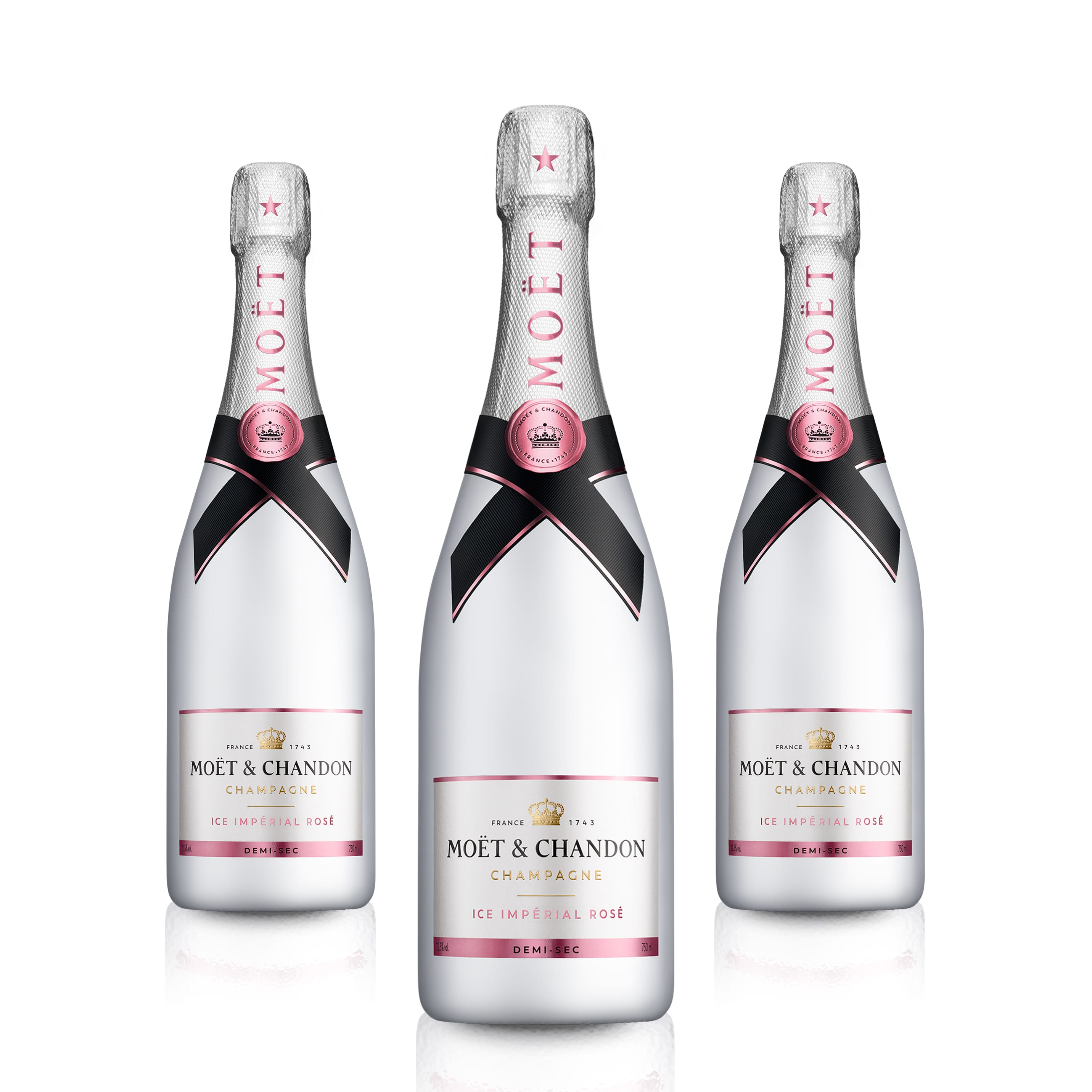3 Flaschen Moët & Chandon Ice Impérial Rosé Champagner