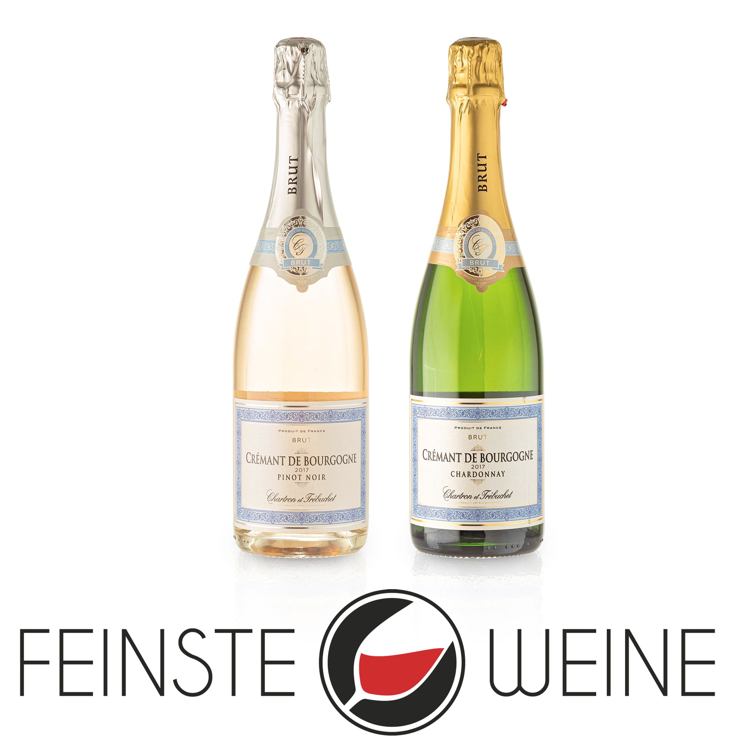 Feinste Weine - 2 er Sektpaket - Domaine Chartron & Trébuchet - Crémant de Bourgogne (2 * 0,75l)