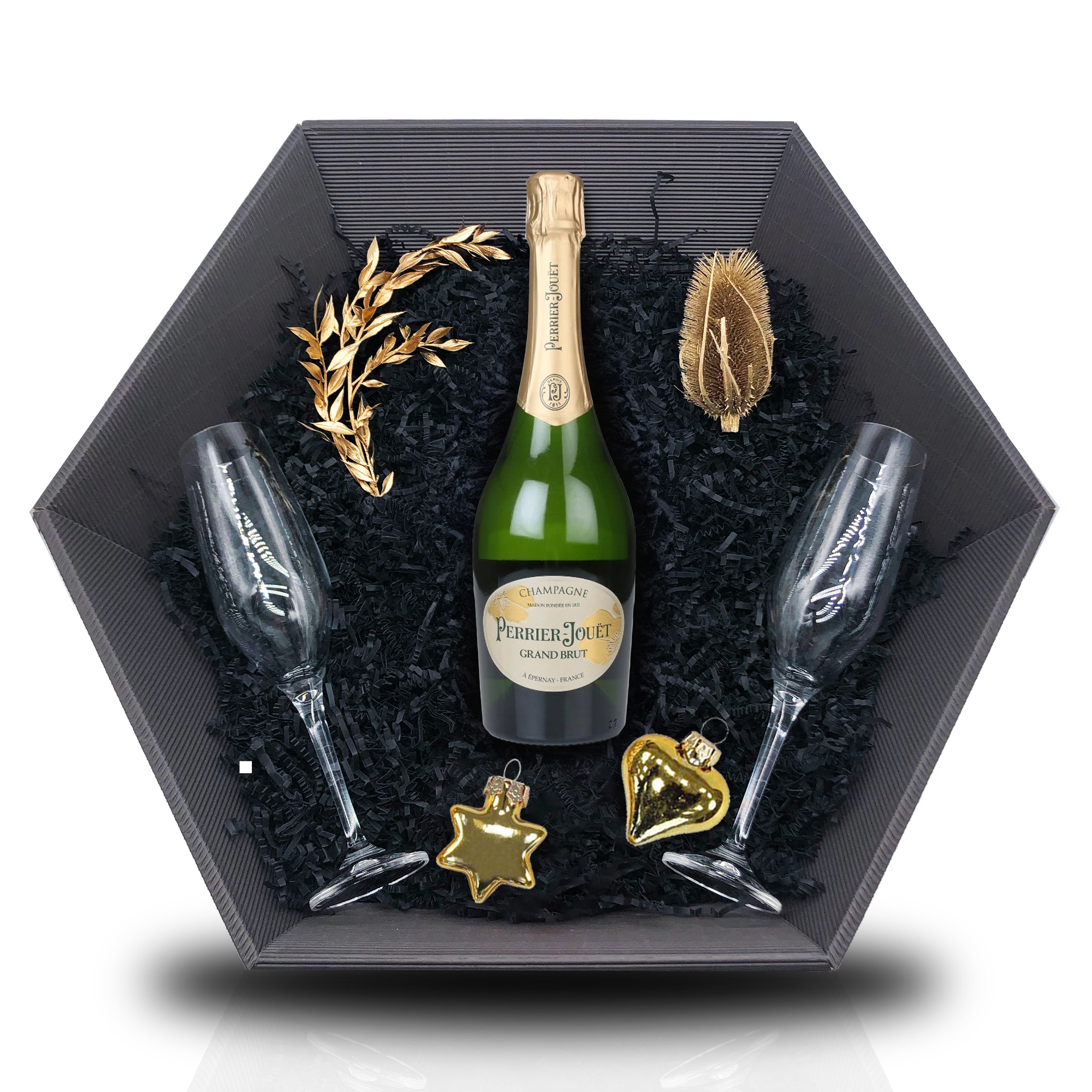 Perrier-Jouet Grand Brut 12,5% vol. 0,75L Giftbasket