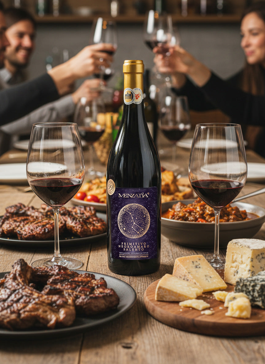 Menzatia Primitivo Negroamaro Salento IGT Rotwein Fruchtig 13,5% vol 0,75 L