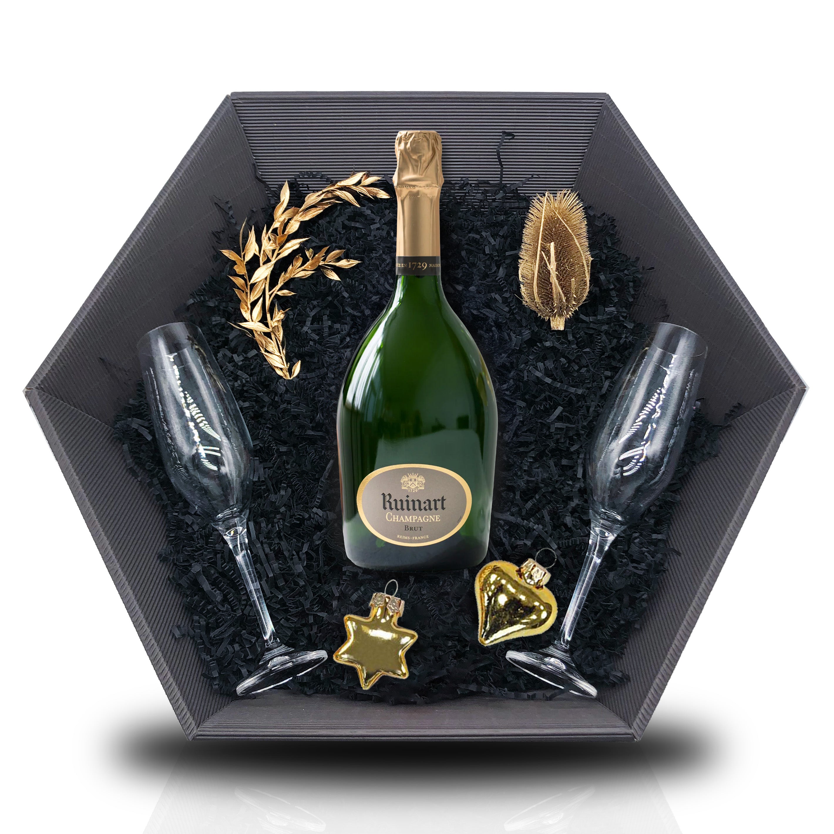 R de Ruinart Brut Champagner | 12.5% Vol. 0,75l Giftbasket