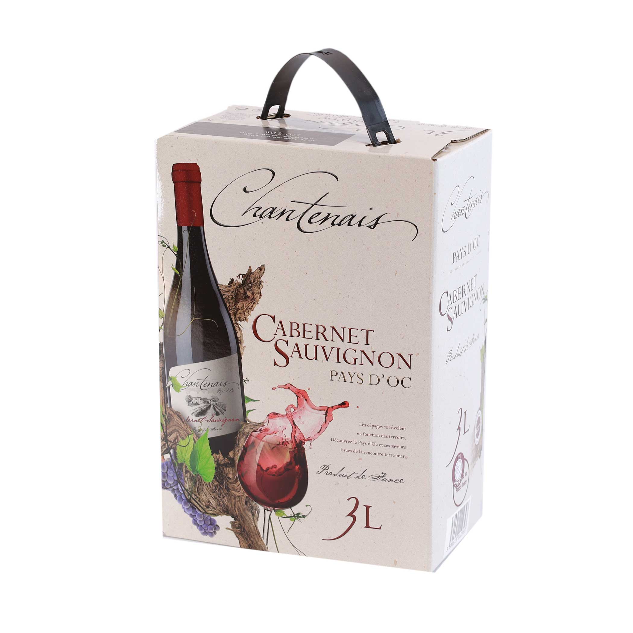 Bag-in-Box - Vin de Pays d'Oc - Cabernet Sauvignon - Chantenais Rotwein 3 L.