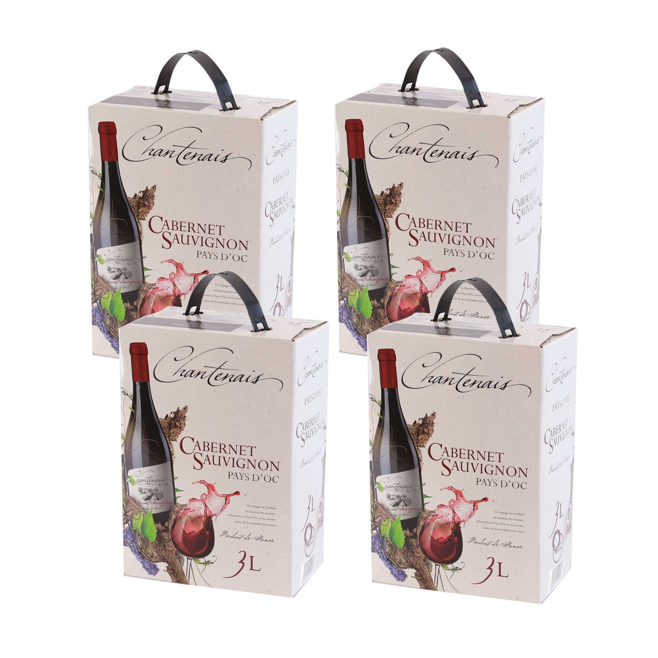 Bag-in-Box - Vin de Pays d'Oc - Cabernet Sauvignon - Chantenais Rotwein 3 L.