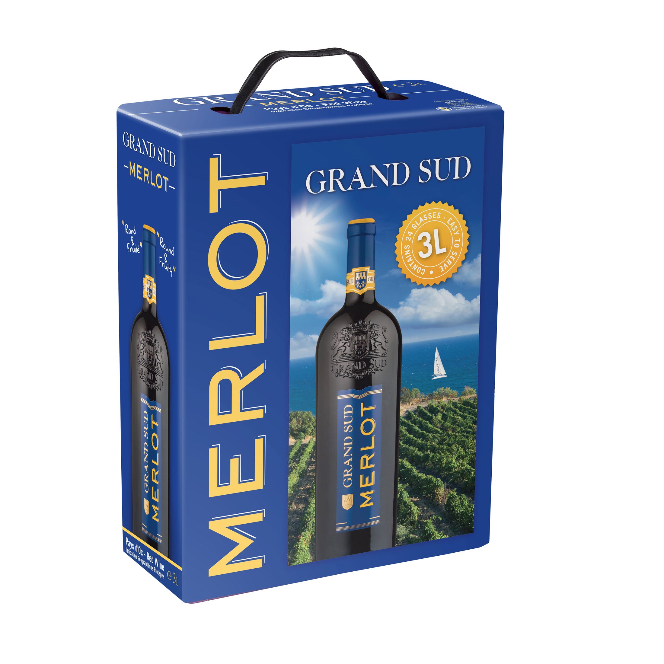 Bag-in-Box - Merlot Pays d’Oc - Rotwein - Grand Sud 3 L.