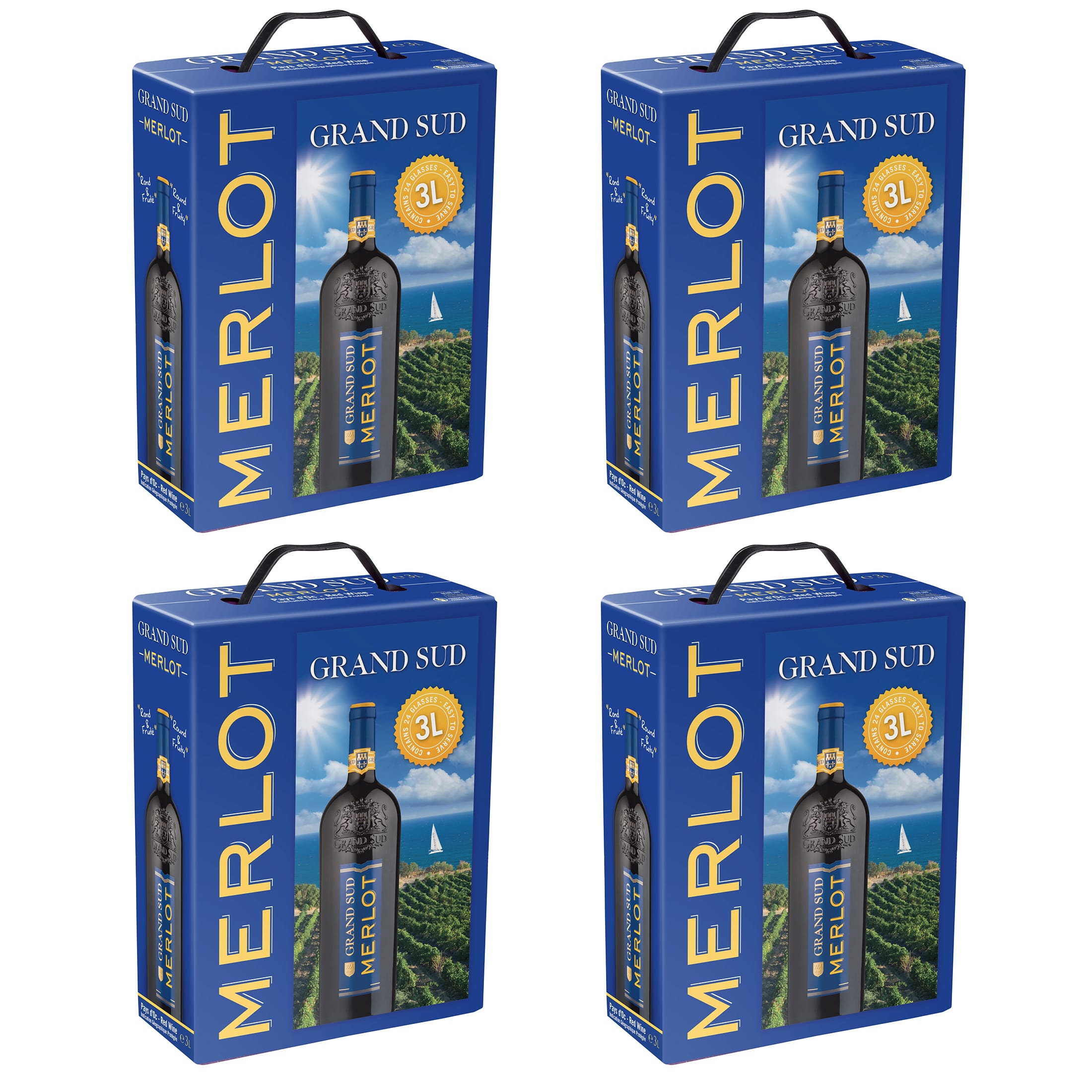 Bag-in-Box - Merlot Pays d’Oc - Rotwein - Grand Sud 3 L.