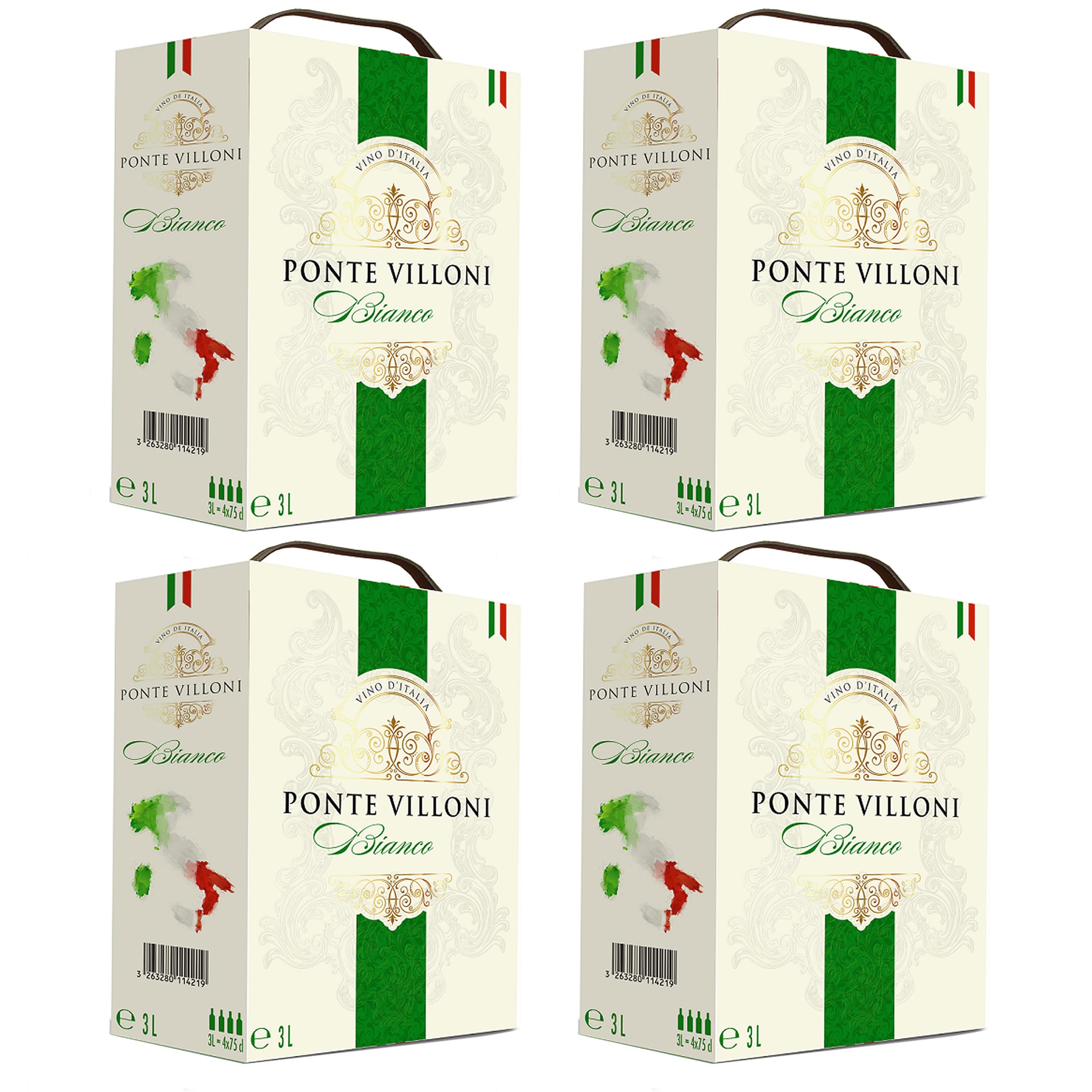 Bag-in-Box Italian White Wine Sweet BiB 3L - Ponte Villoni, Italy