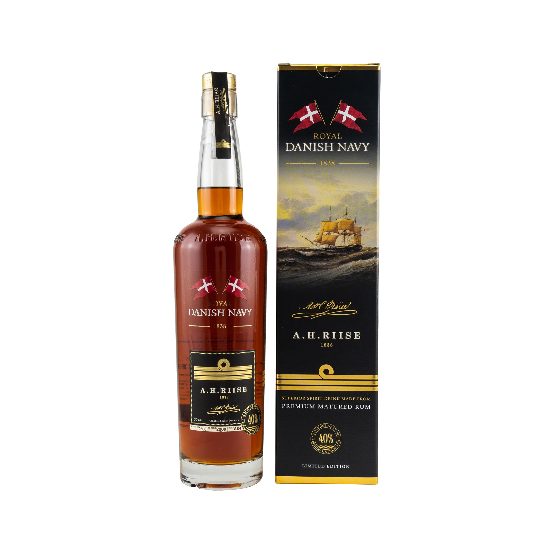 A.H. Riise Royal Danish Navy Rum 40% vol.