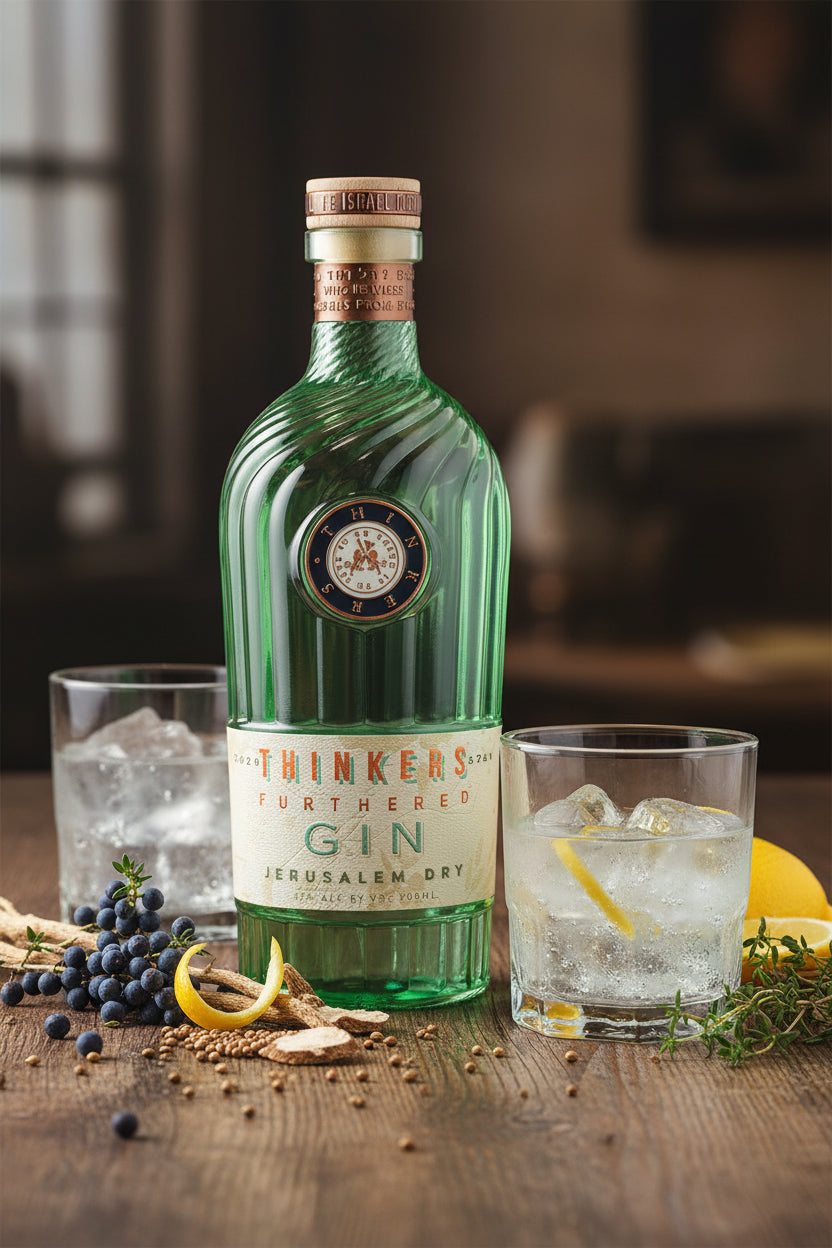 Thinkers Premium Jerusalem Gin - Handgefertigt mit Botanicals – 700ml, 42% vol