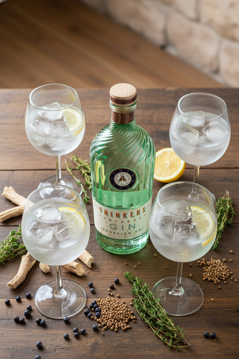 Thinkers Premium Jerusalem Gin - Handgefertigt mit Botanicals – 700ml, 42% vol