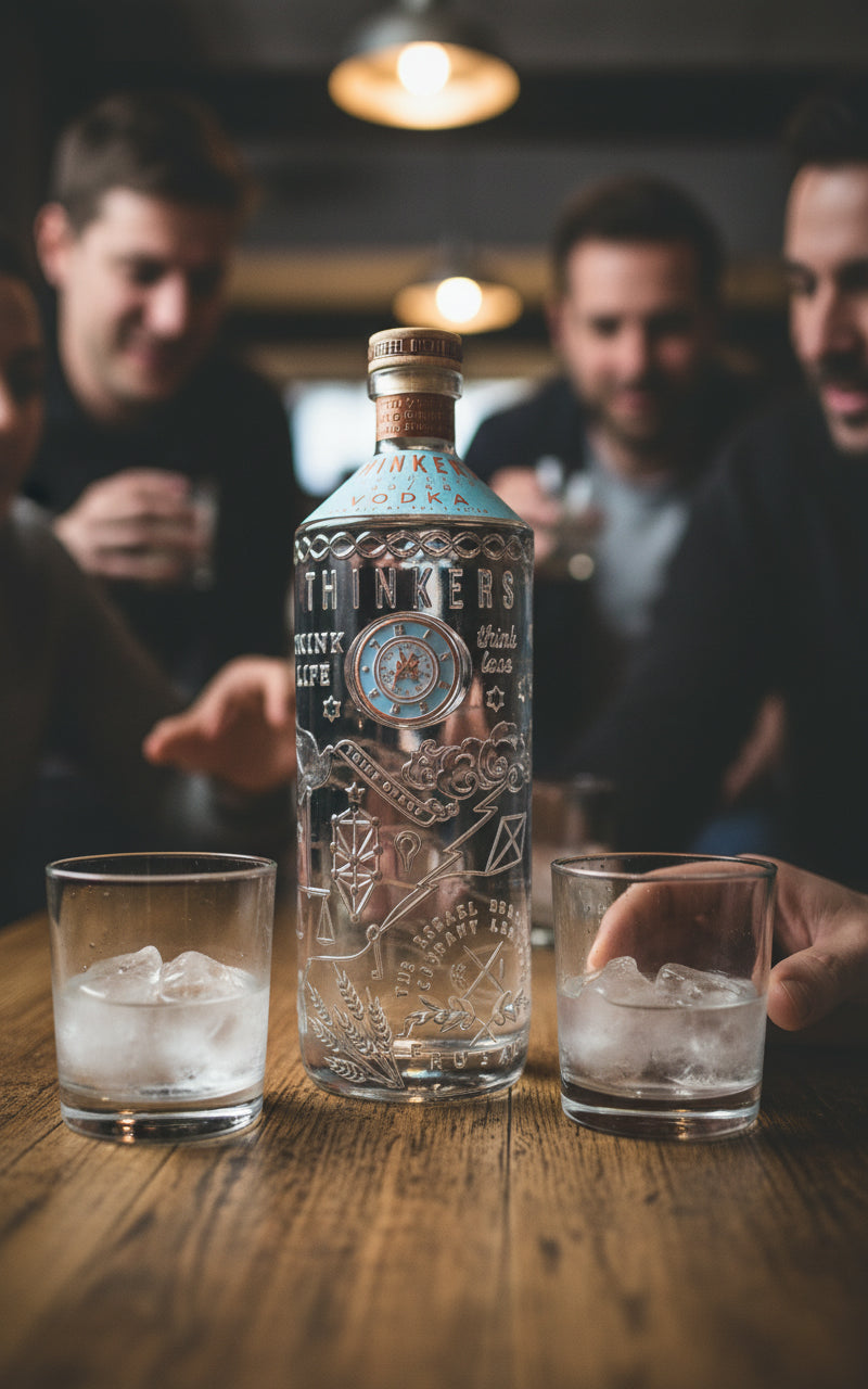 Thinkers Vodka 40-60 - samtig-seidiger Premium Vodka aus rotem Winterweizen - 1000ml, 40% vol