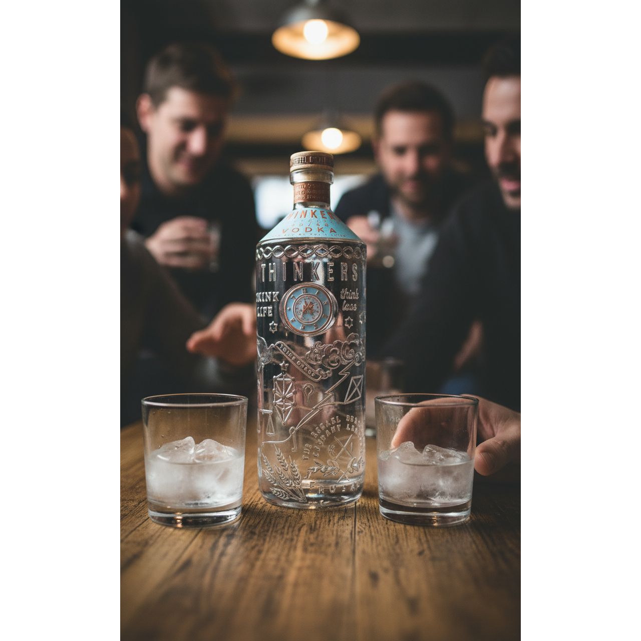 Thinkers Vodka 40-60 - velvety smooth premium vodka made from red winter wheat - 1000ml, 40% vol