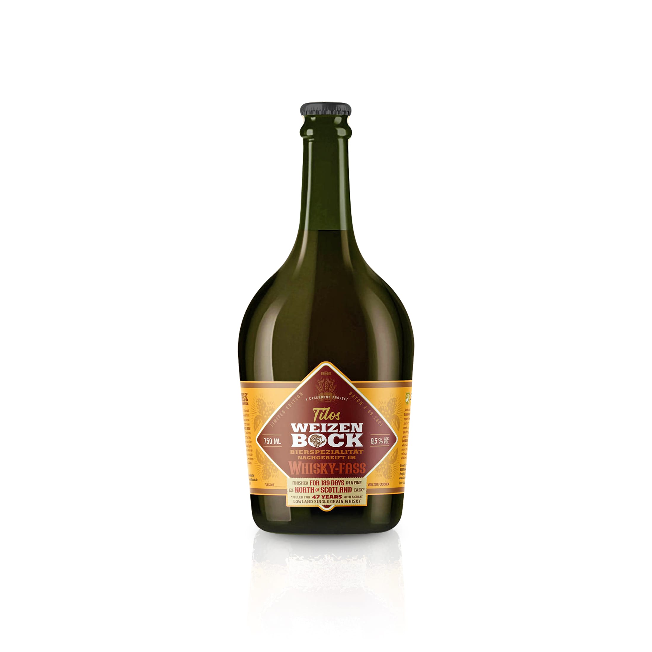 Tilos Wheat Doppelbock - Batch 2 - Beer finished in a North of Scotland 1973 Cask - 9.5% Vol - 0.75l