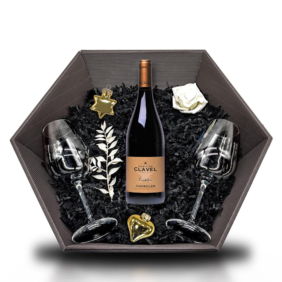 2017 Domaine Clavel Cotes du Rhone Villages Chusclan Cordelia - Frankreich 0,75L 13,5% Vol Giftbasket