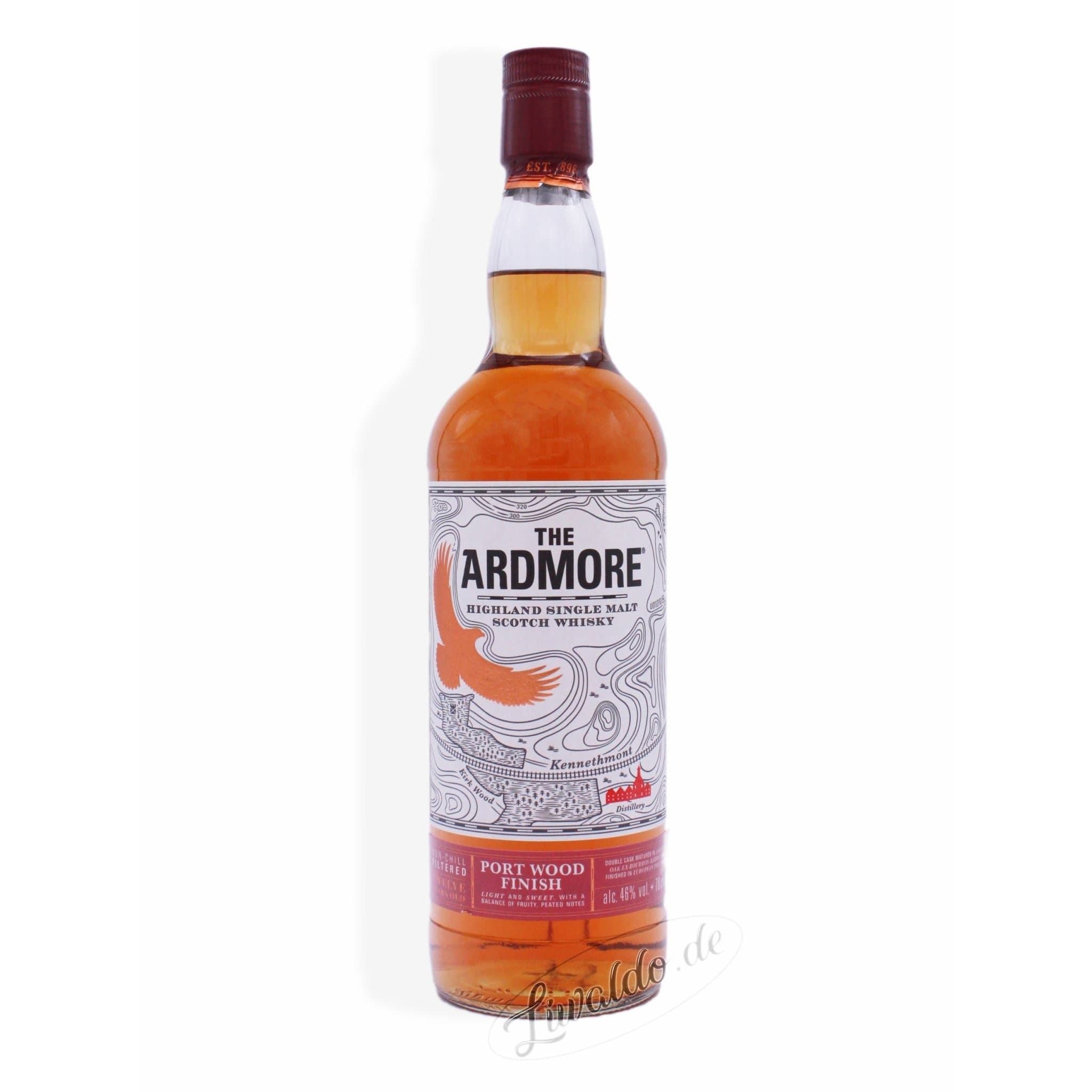 Ardmore Port Wood Finish Highland Single Malt Scotch Whisky 12 Jahre 46% 0,7 l - Liwaldo