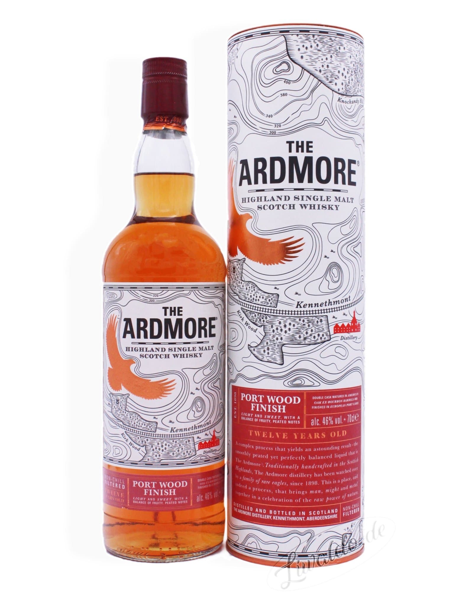 Ardmore Port Wood Finish Highland Single Malt Scotch Whisky 12 Jahre 46% 0,7 l - Liwaldo