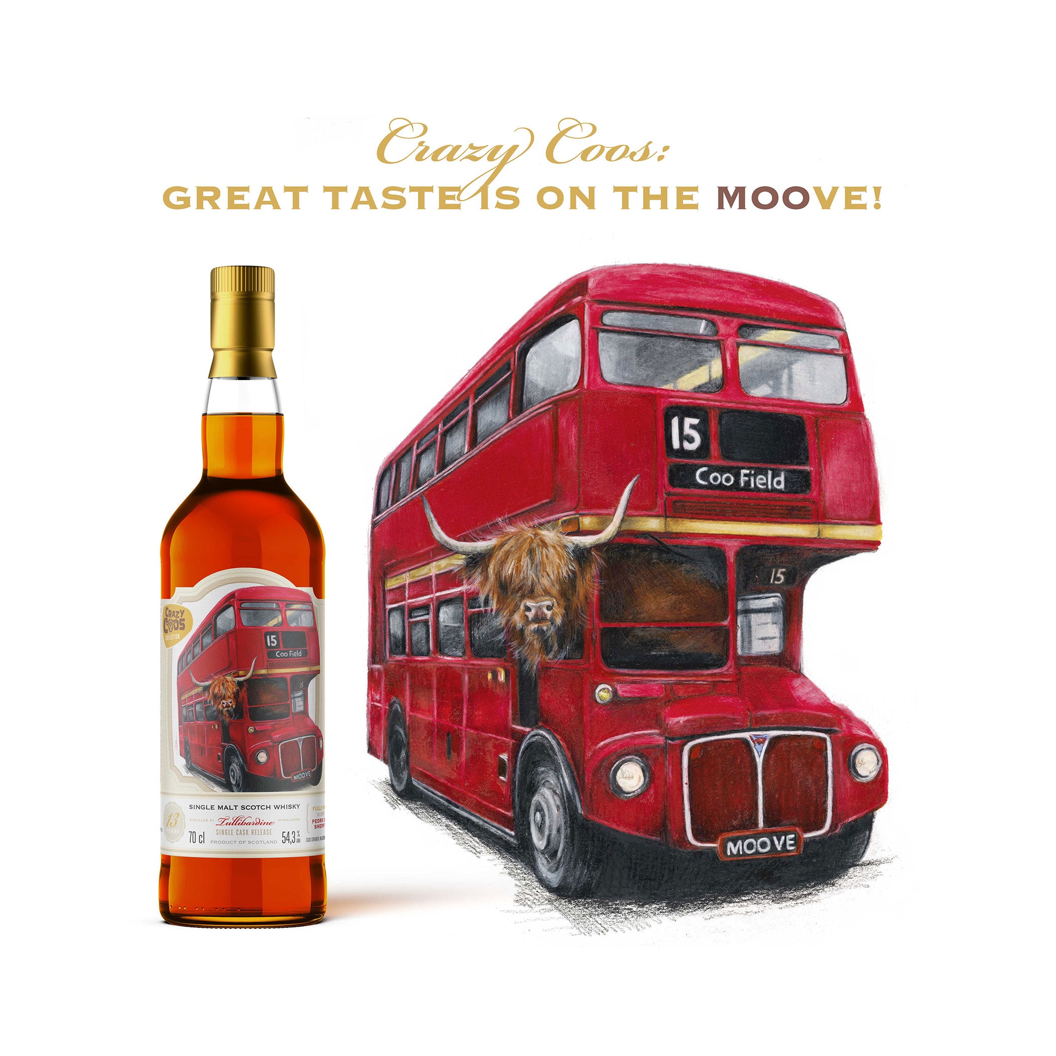 Tulibardine - Highland Single Malt Scotch Whisky -The Crazy Coos Collection - The Caskhound