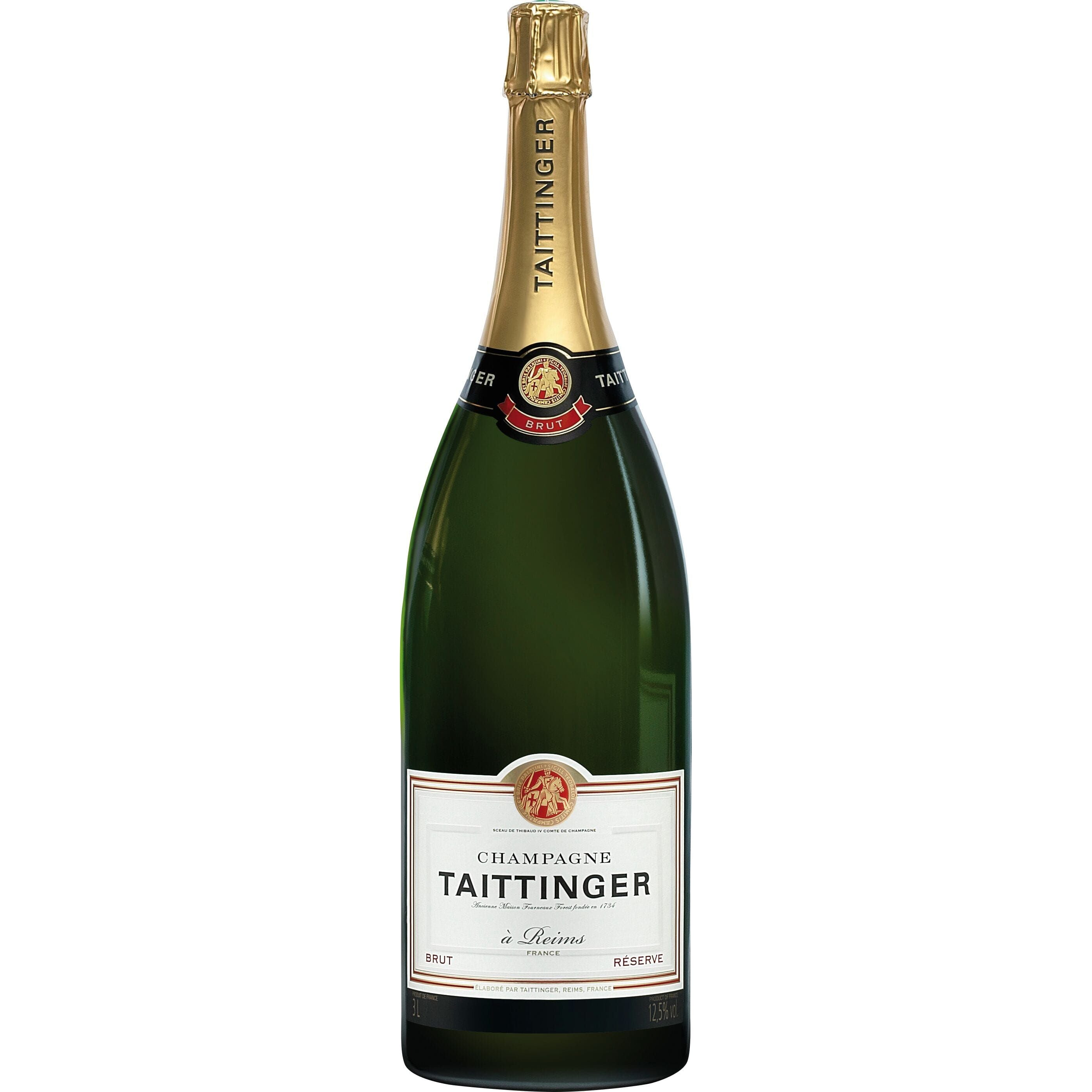 Taittinger Brut Réserve Jeroboam Doppel-Magnum 3L in Holzkiste