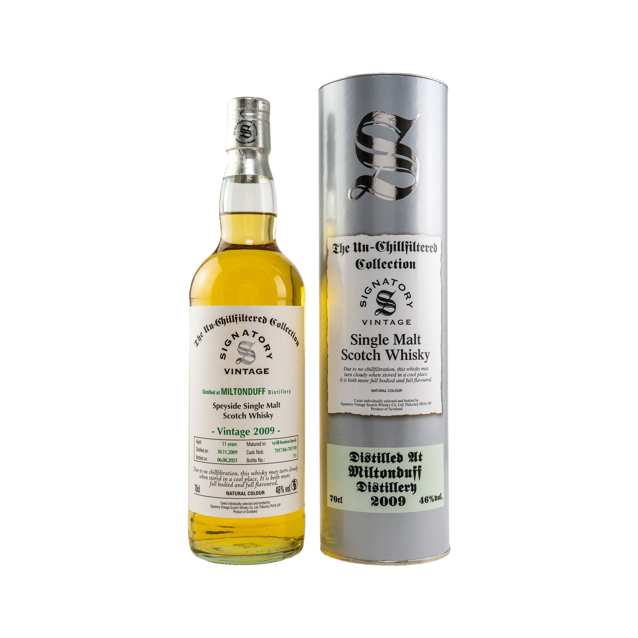 Miltonduff 2009/2021 - 11 Jahre Bourbon Barrels No. 701734 + 701738 -Signatory Vintage