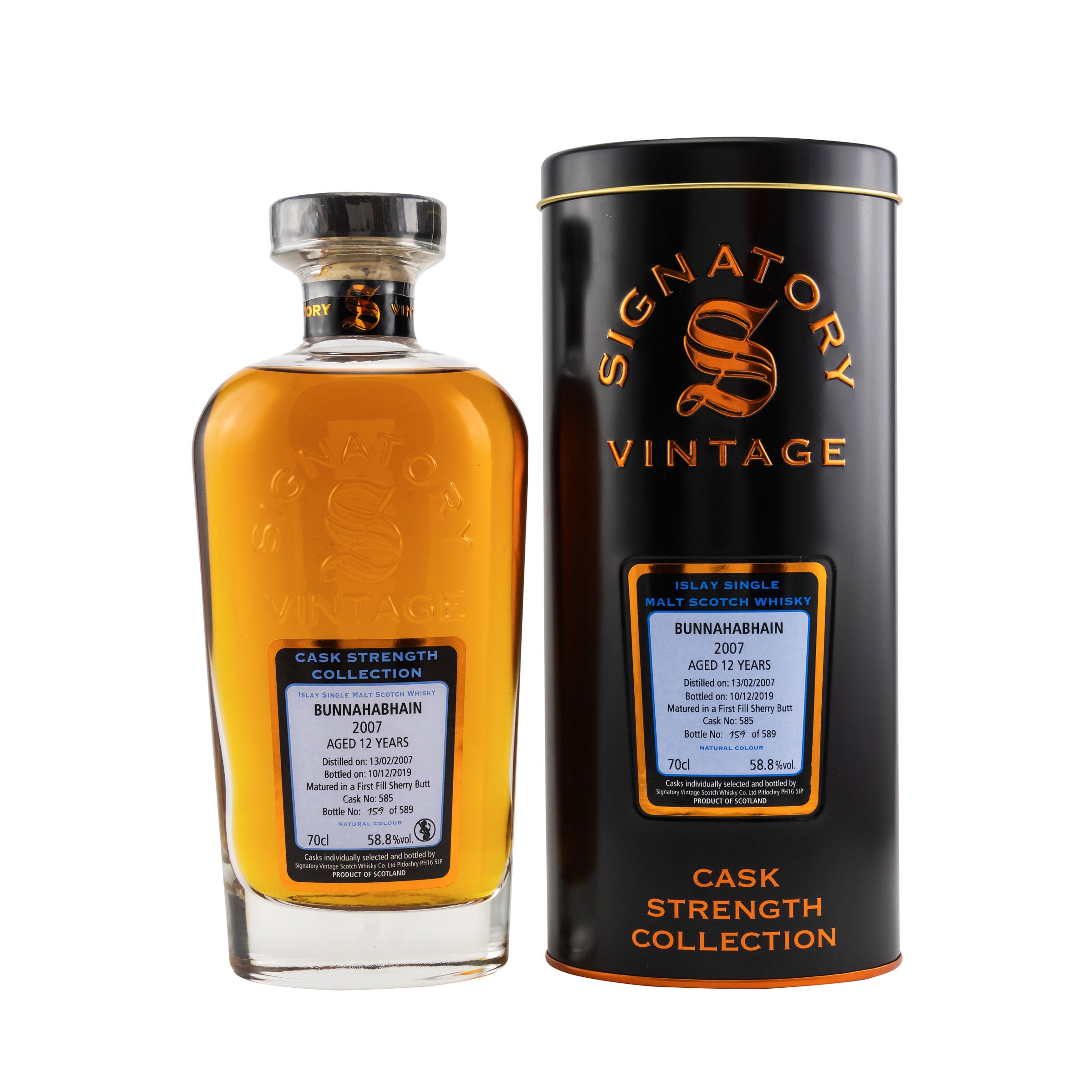 Bunnahabhain 2007/2019 - Sig CS - Cask No. 585 - Signatory Vintage