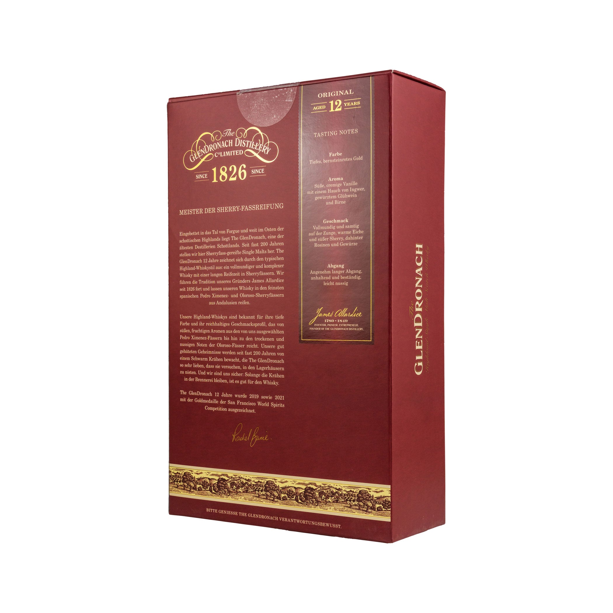 Glendronach 12 Jahre - Geschenkverpackung mit Glas