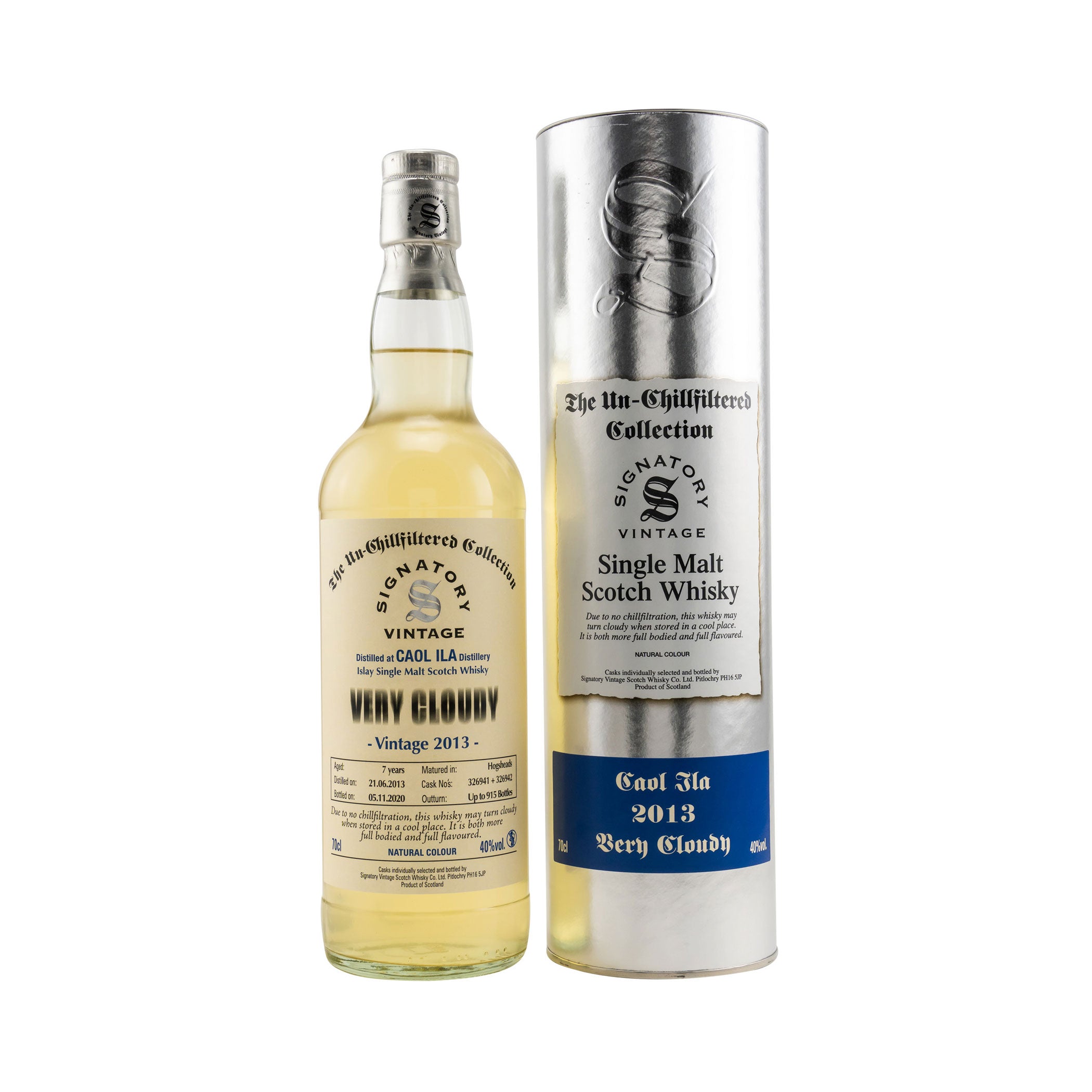 Caol Ila 2013/2020 Signatory un-chill Very Cloudy #32941+32942