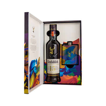 Glenfiddich 15 Jahre Solera - Limited Design + Flachmann - Speyside Single Malt Scotch Whisky