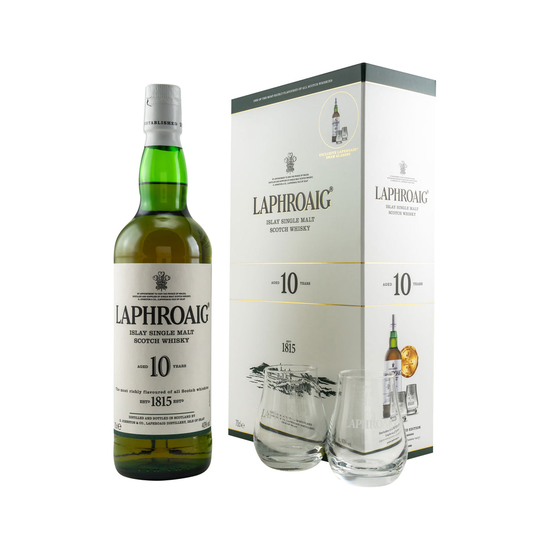 Laphroaig 10 Year Old Gift Box with 2 Glasses
