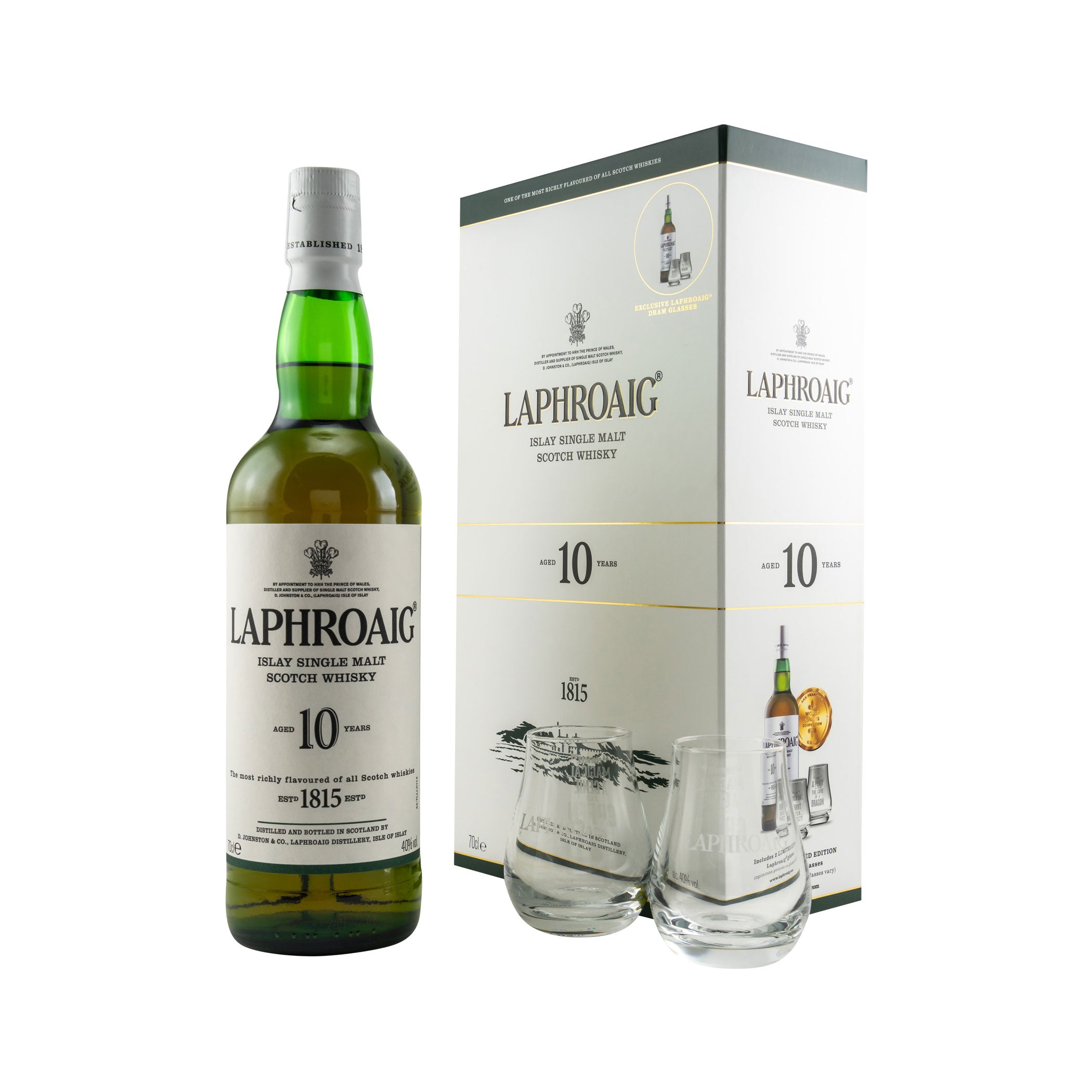 Laphroaig 10 Jahre Geschenkbox mit 2 Gläsern