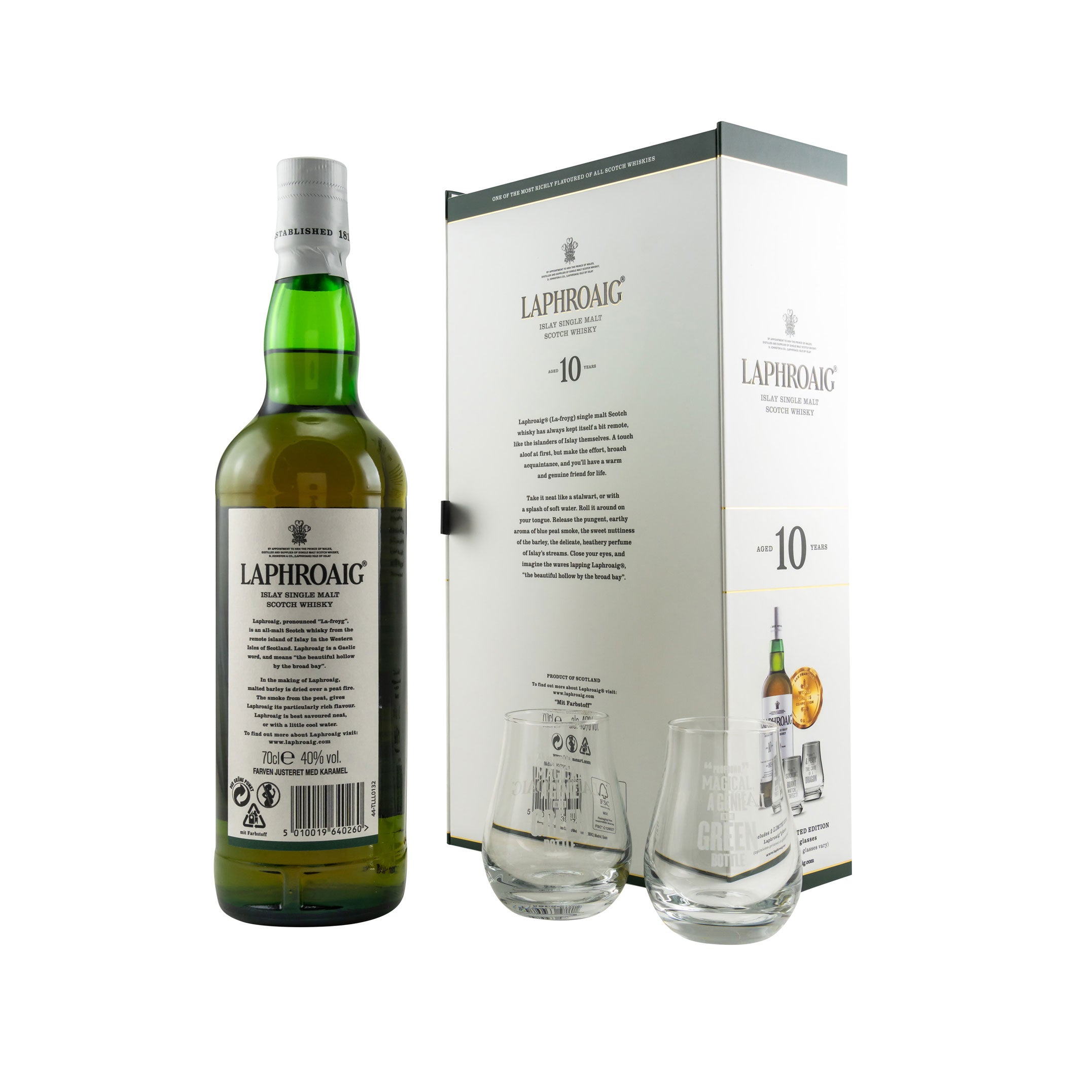 Laphroaig 10 Jahre Geschenkbox mit 2 Gläsern