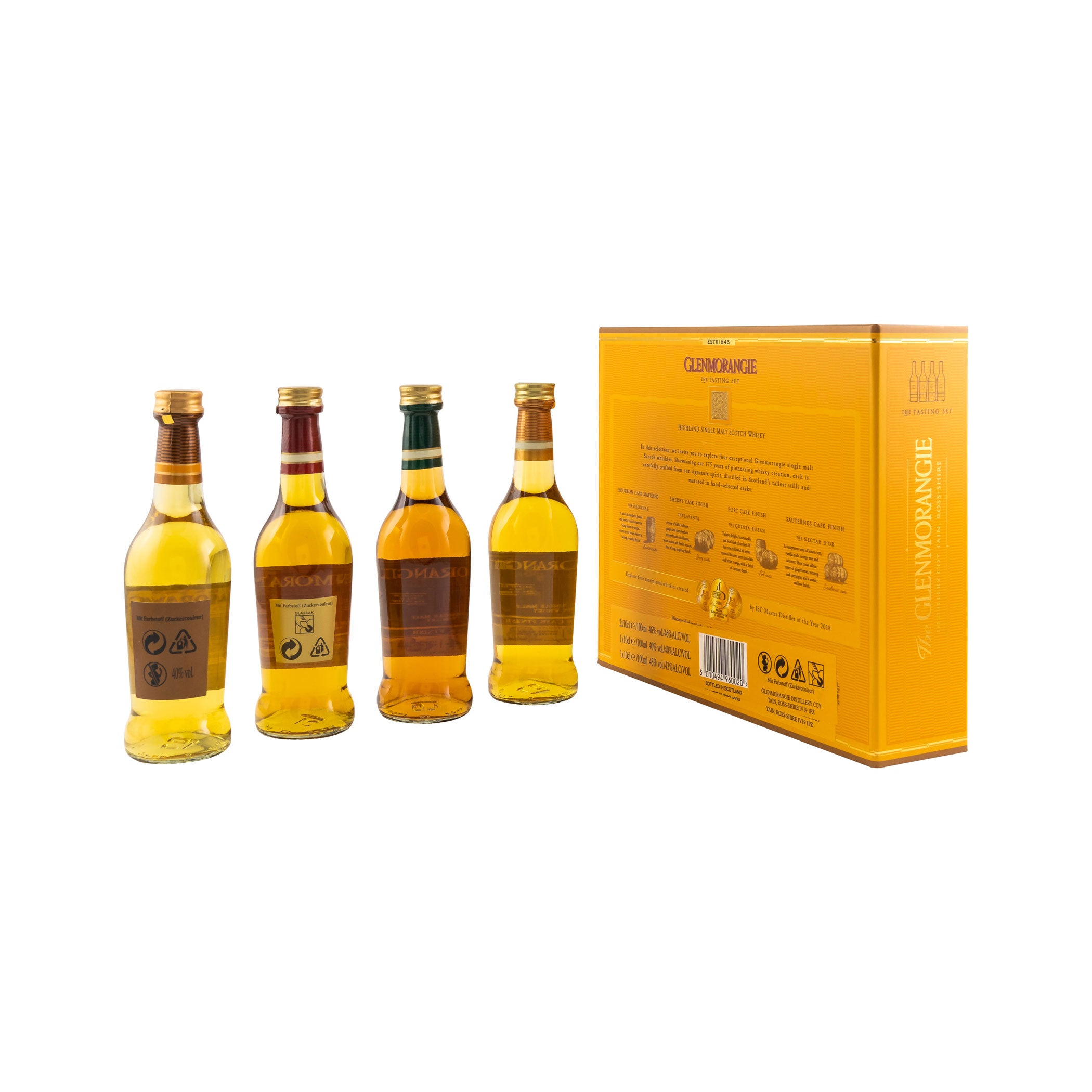 Glenmorangie Geschenkset mit 4 Miniaturen a 100 mL, Tasting Set: The Original , Nectar d'Òr, Lasanta und Quinta Ruban